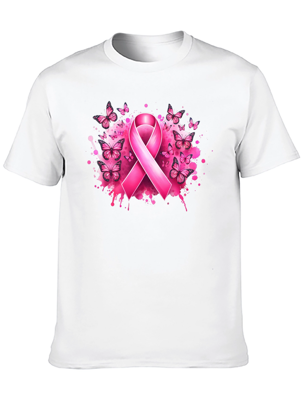 Breast Cancer Awareness Pink Ribbon Butterfly T-Shirt