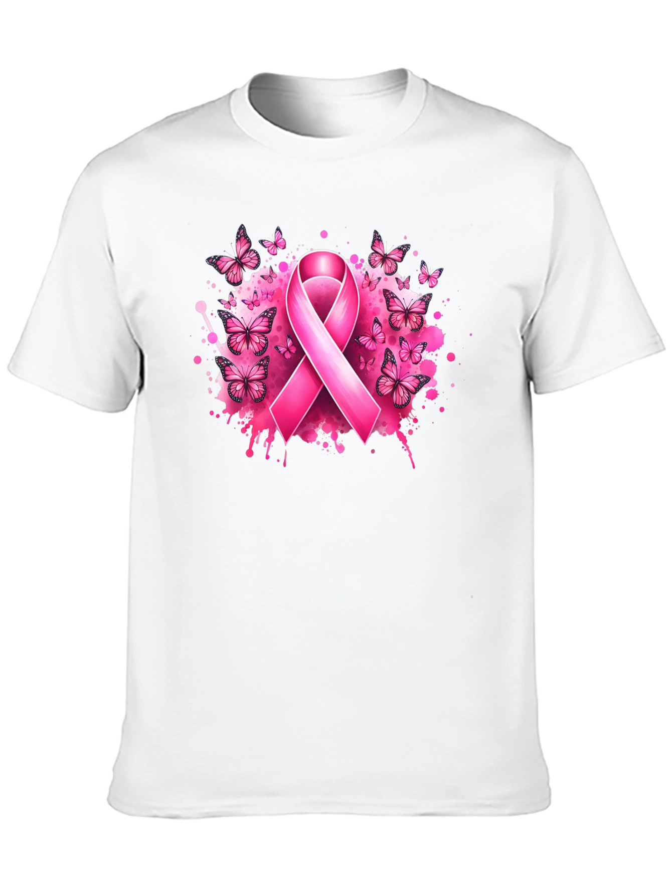 Breast Cancer Awareness Pink Ribbon Butterfly T-Shirt