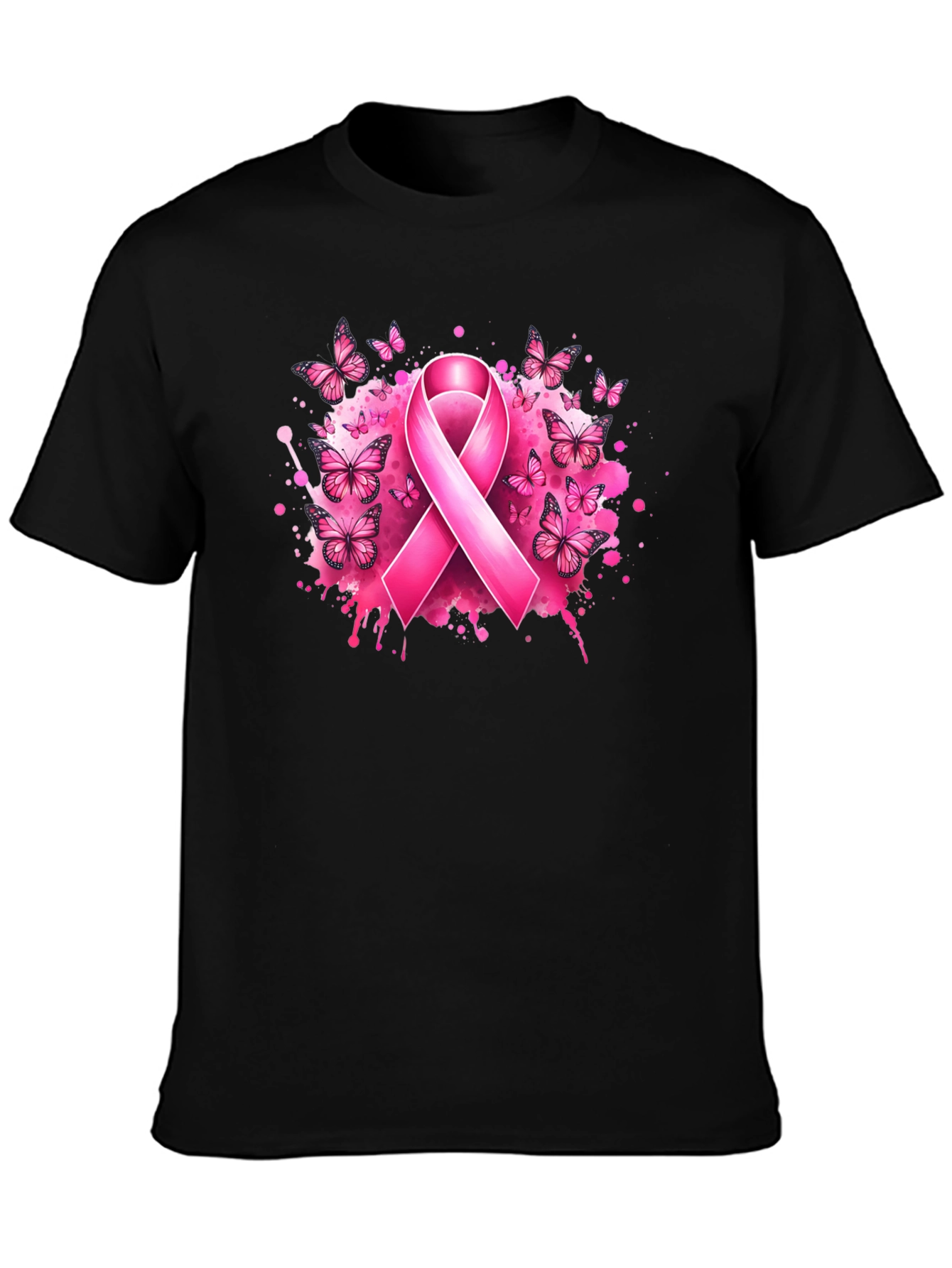 Breast Cancer Awareness Pink Ribbon Butterfly T-Shirt