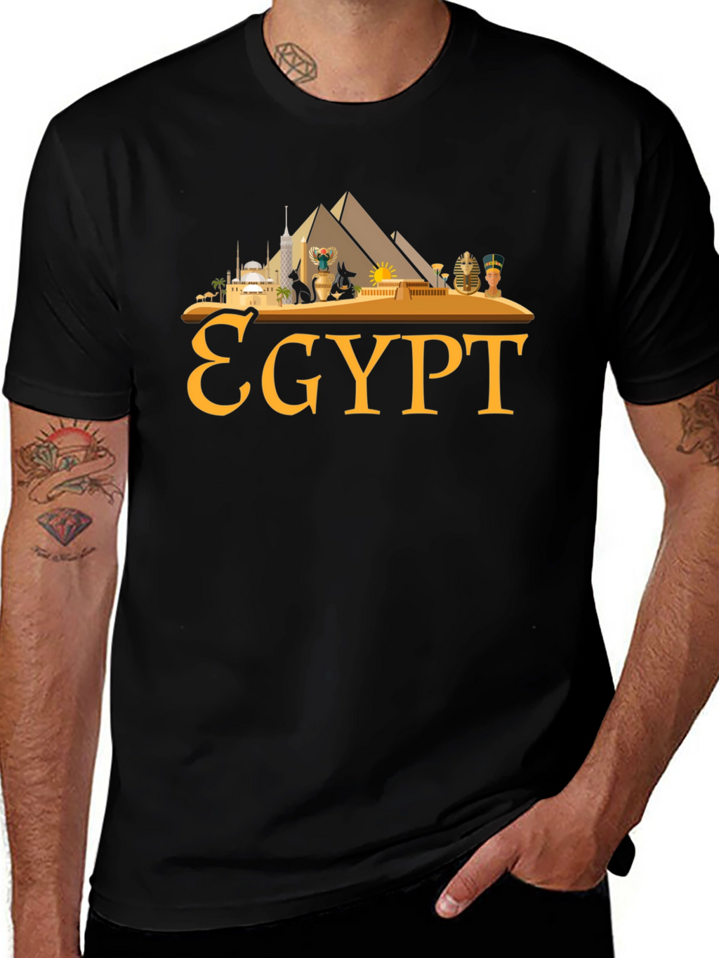 Egypt Graphic Tee - Black Cotton T-Shirt