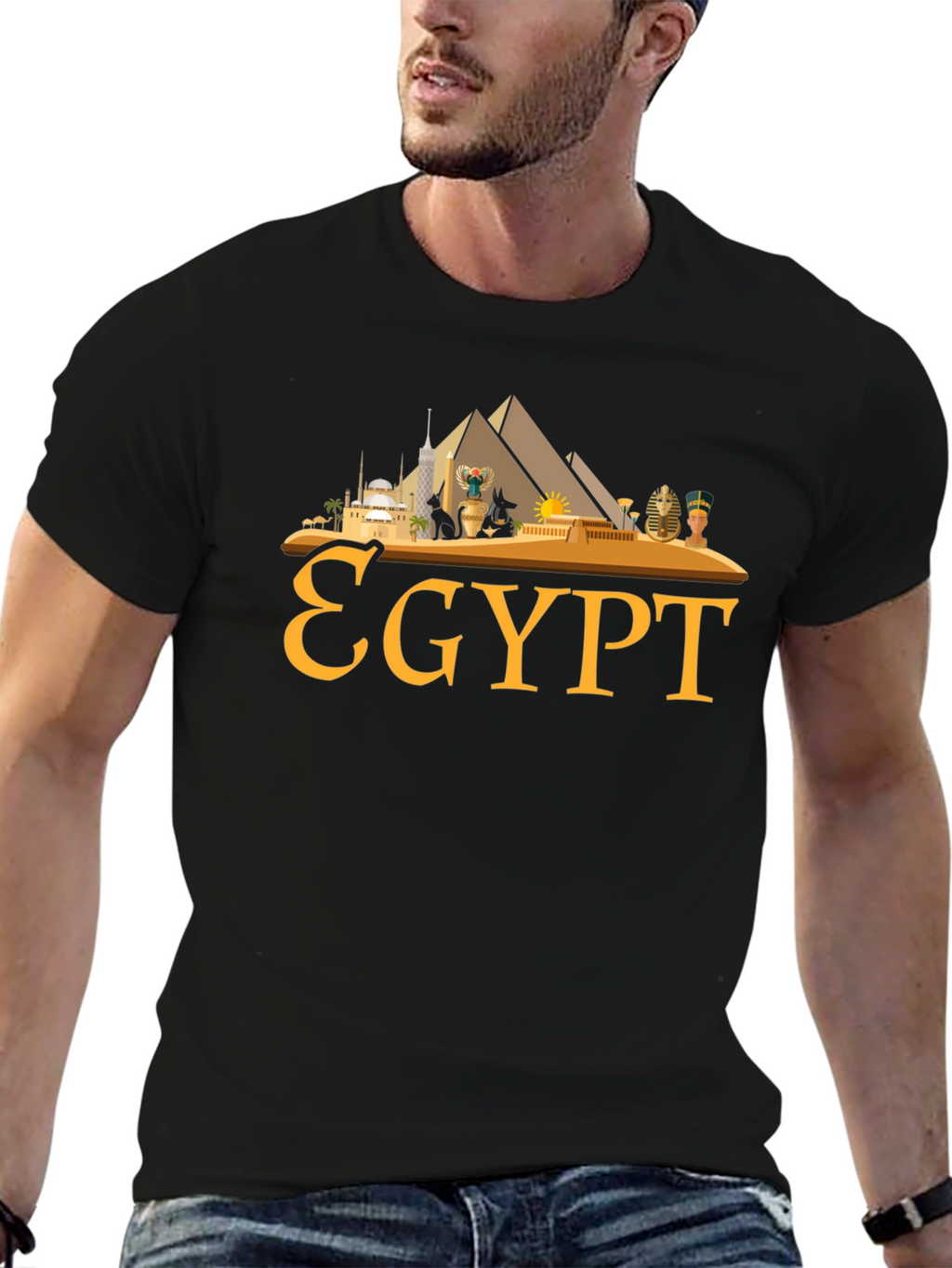 Egypt Graphic Tee - Black Cotton T-Shirt