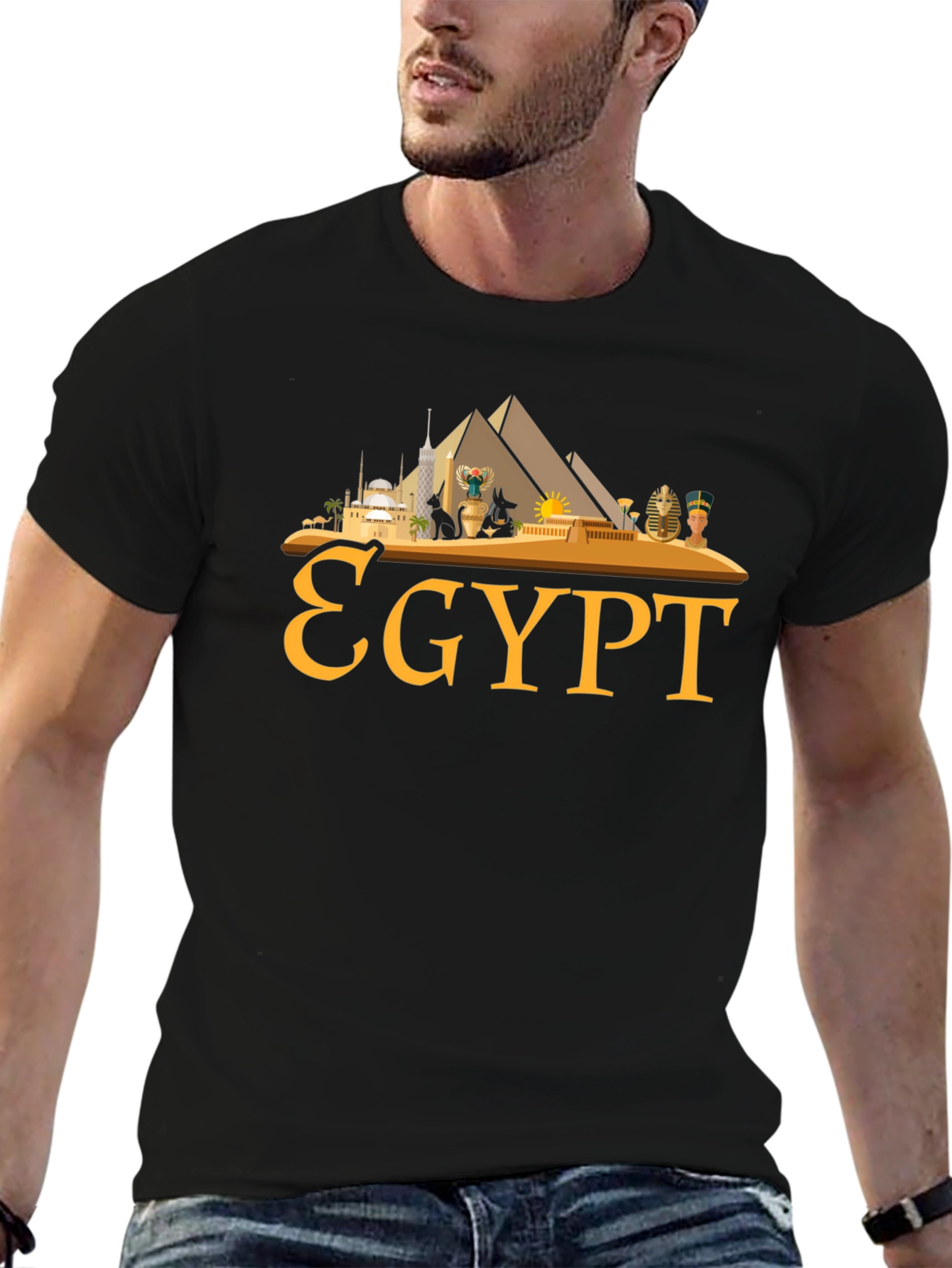 Egypt Graphic Tee - Black Cotton T-Shirt