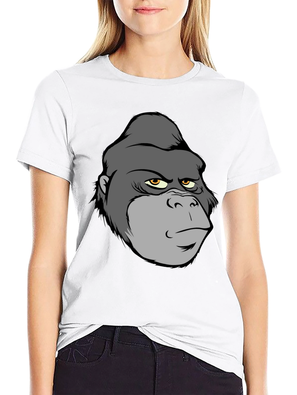 Cartoon Gorilla Graphic T-Shirt - Black