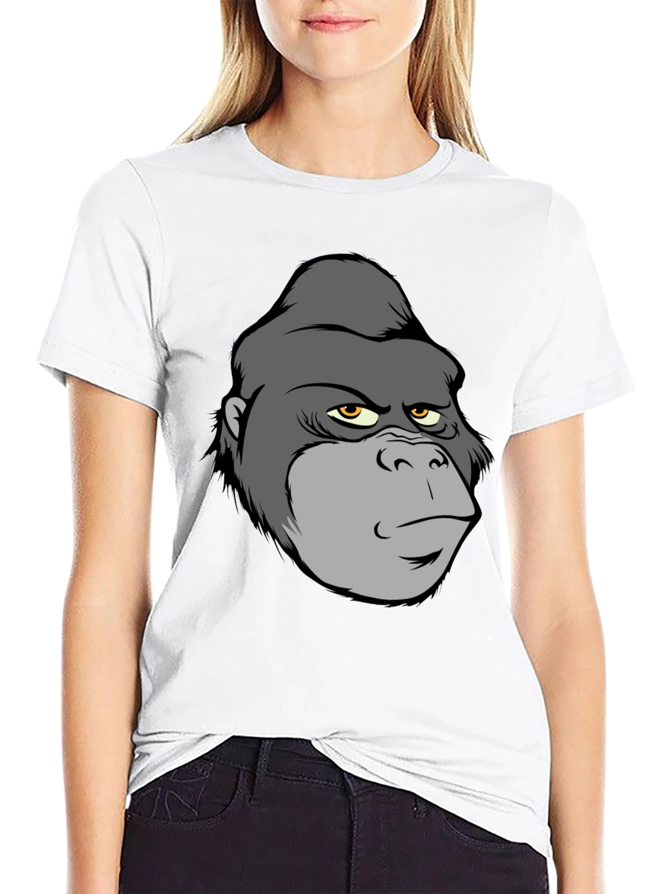 Cartoon Gorilla Graphic T-Shirt - Black