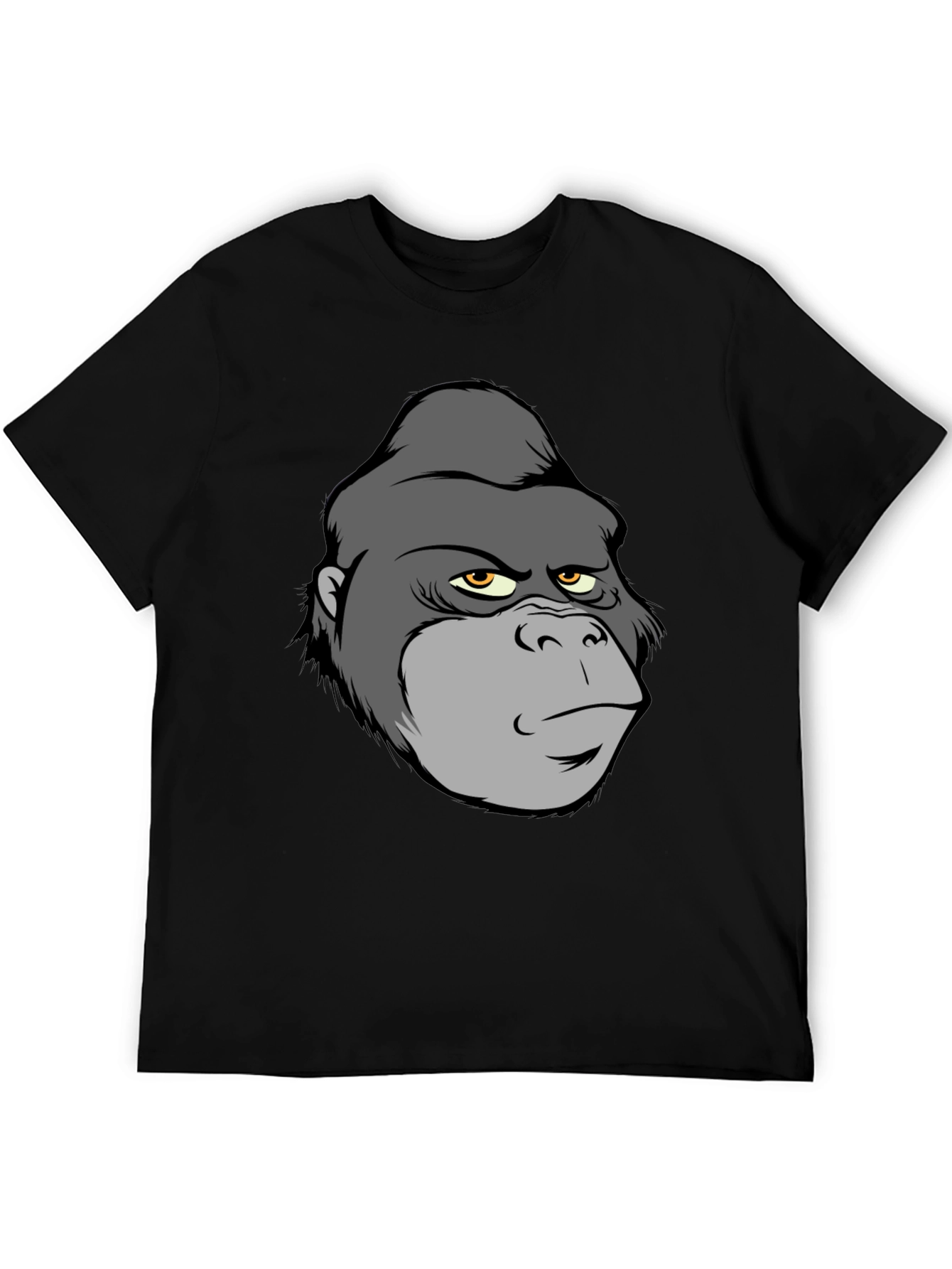 Cartoon Gorilla Graphic T-Shirt - Black