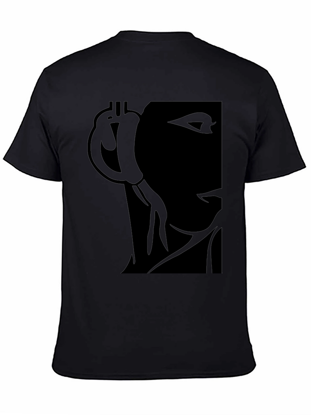 Black Graphic T-Shirt - Bitcoin & Abstract Face