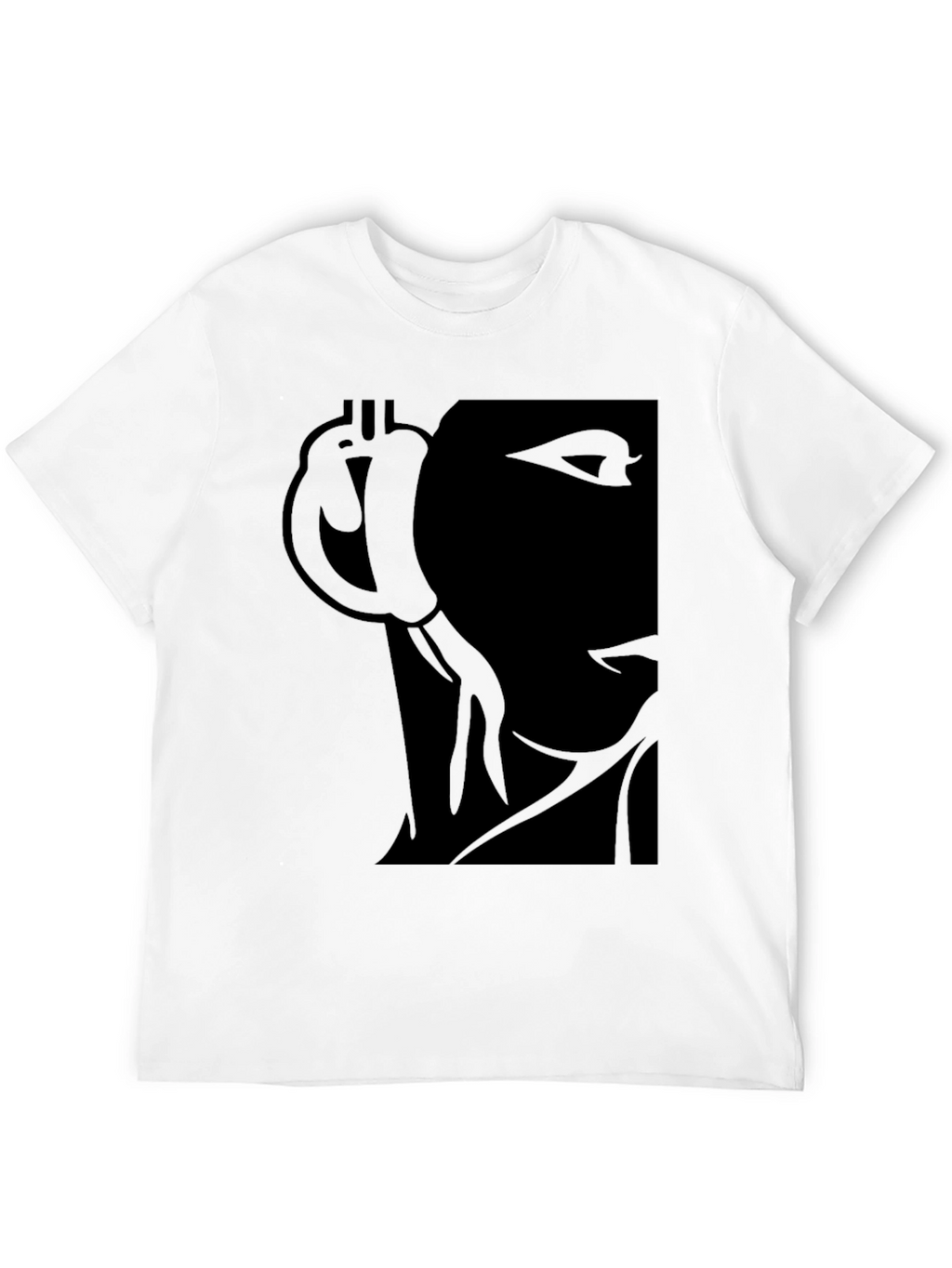 Black Graphic T-Shirt - Bitcoin & Abstract Face