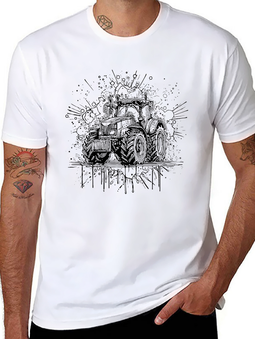 Black Tractor Graphic Tee
