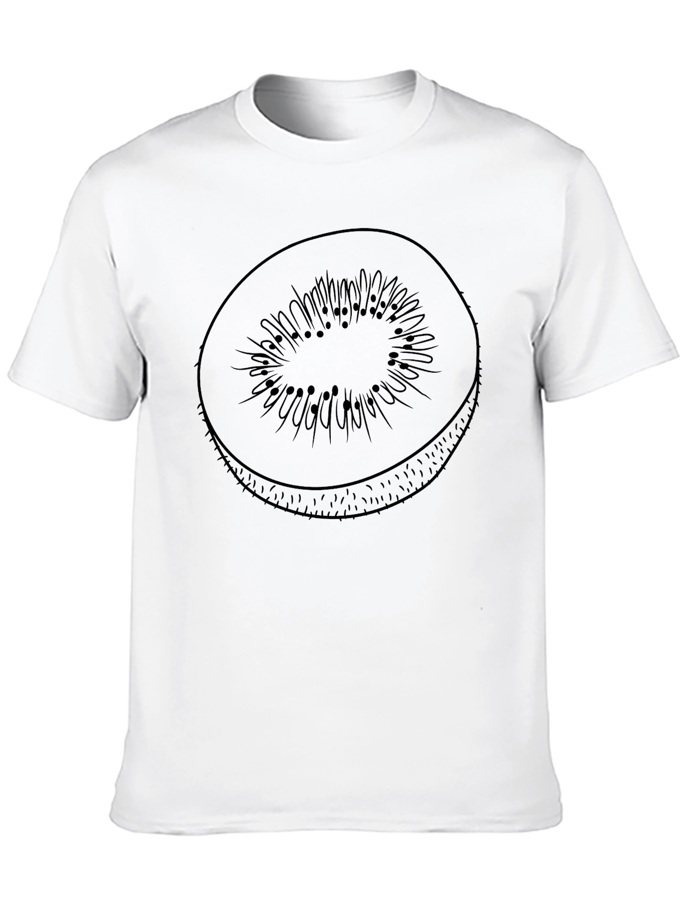 Kiwi Slice Graphic Print T-Shirt - Black