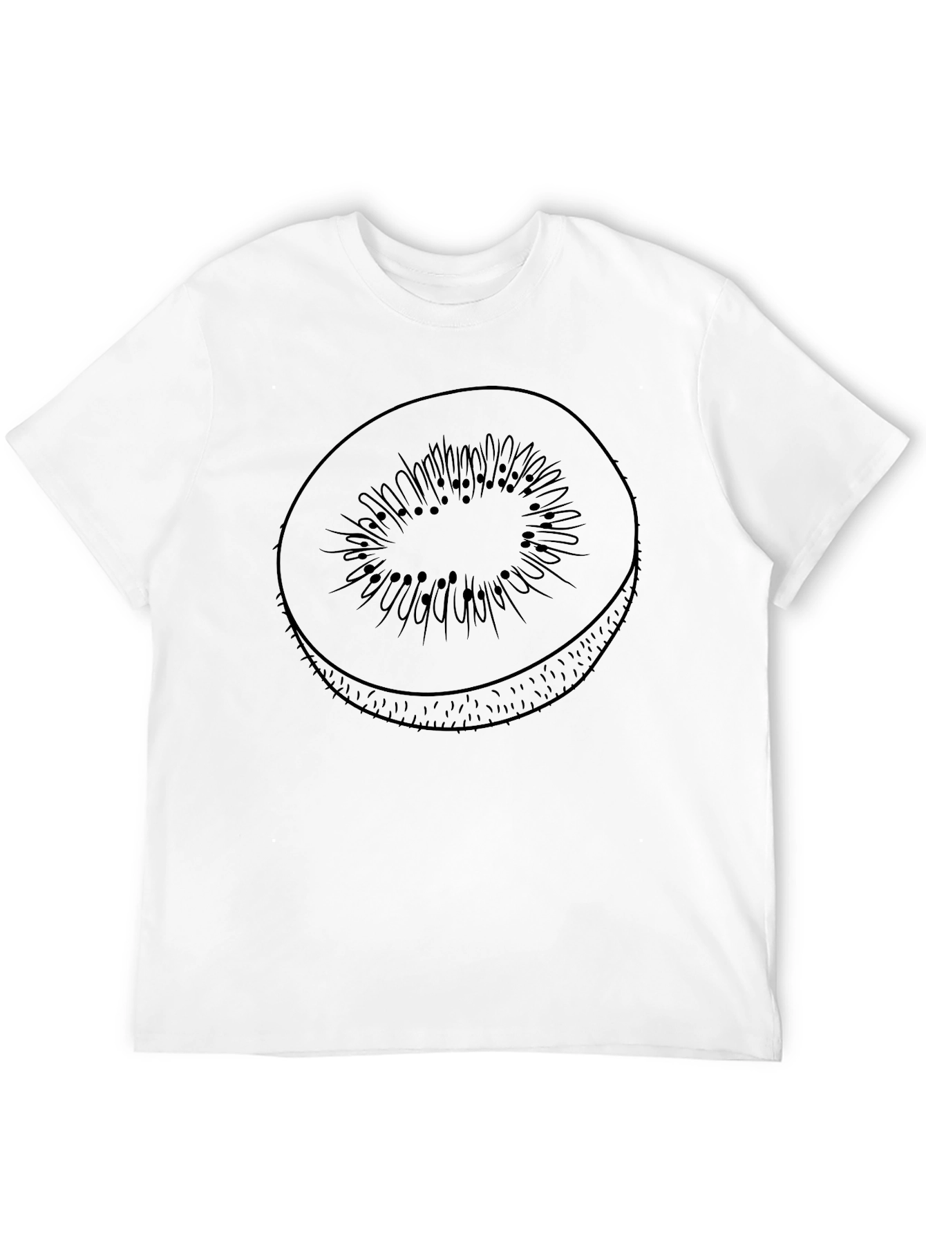 Kiwi Slice Graphic Print T-Shirt - Black