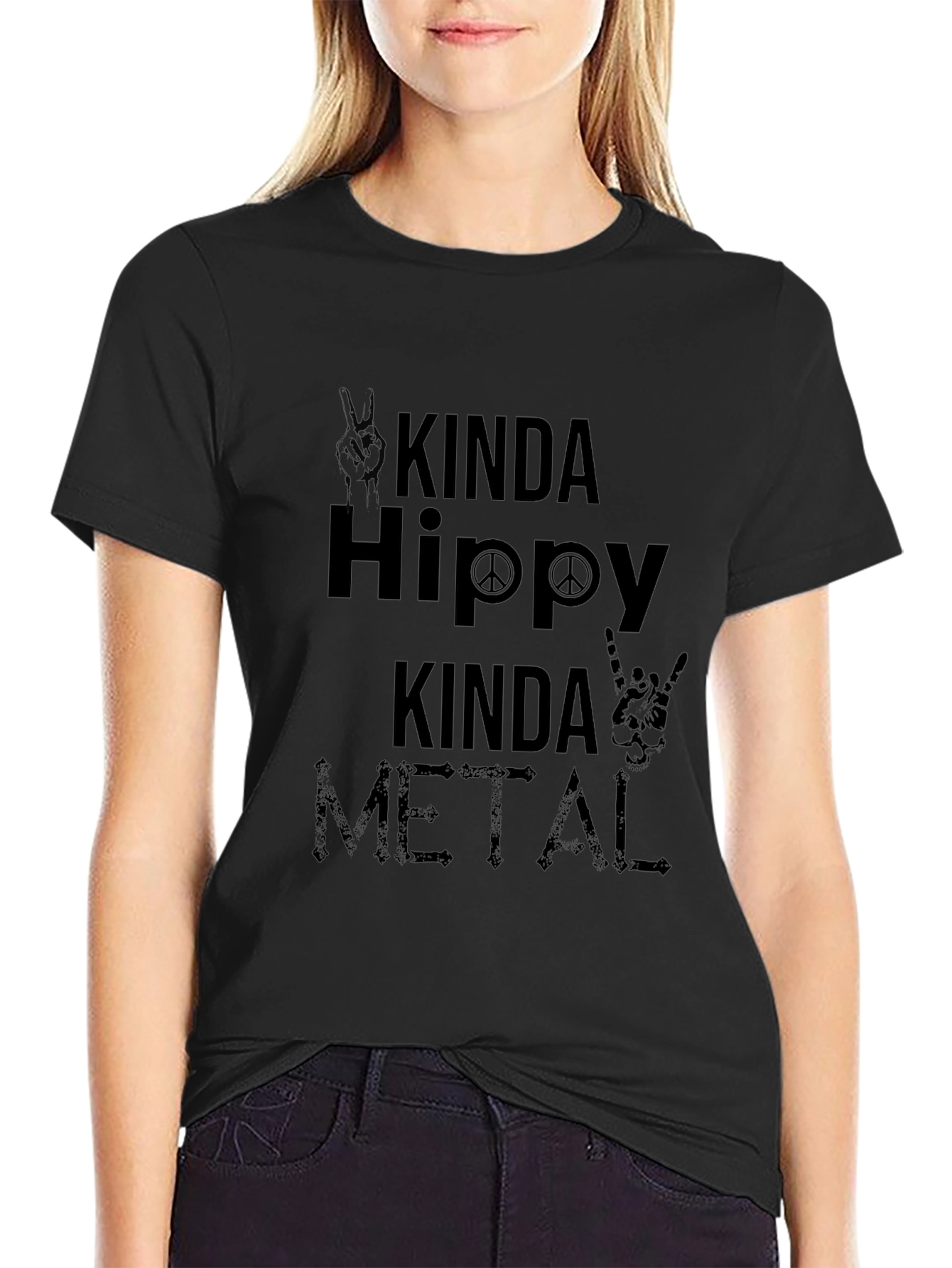 Kinda Hippy Kinda Metal Black T-Shirt