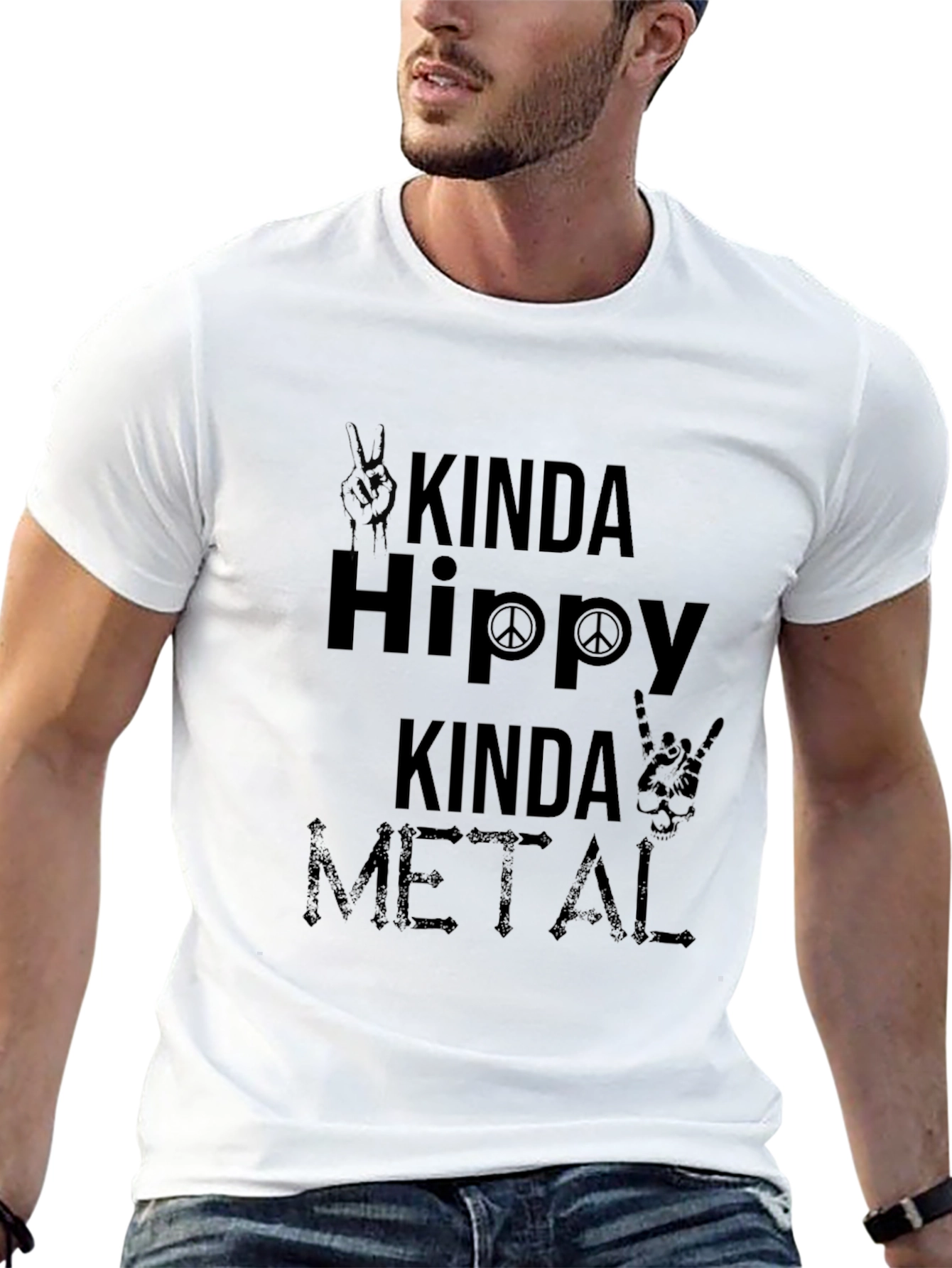 Kinda Hippy Kinda Metal Black T-Shirt