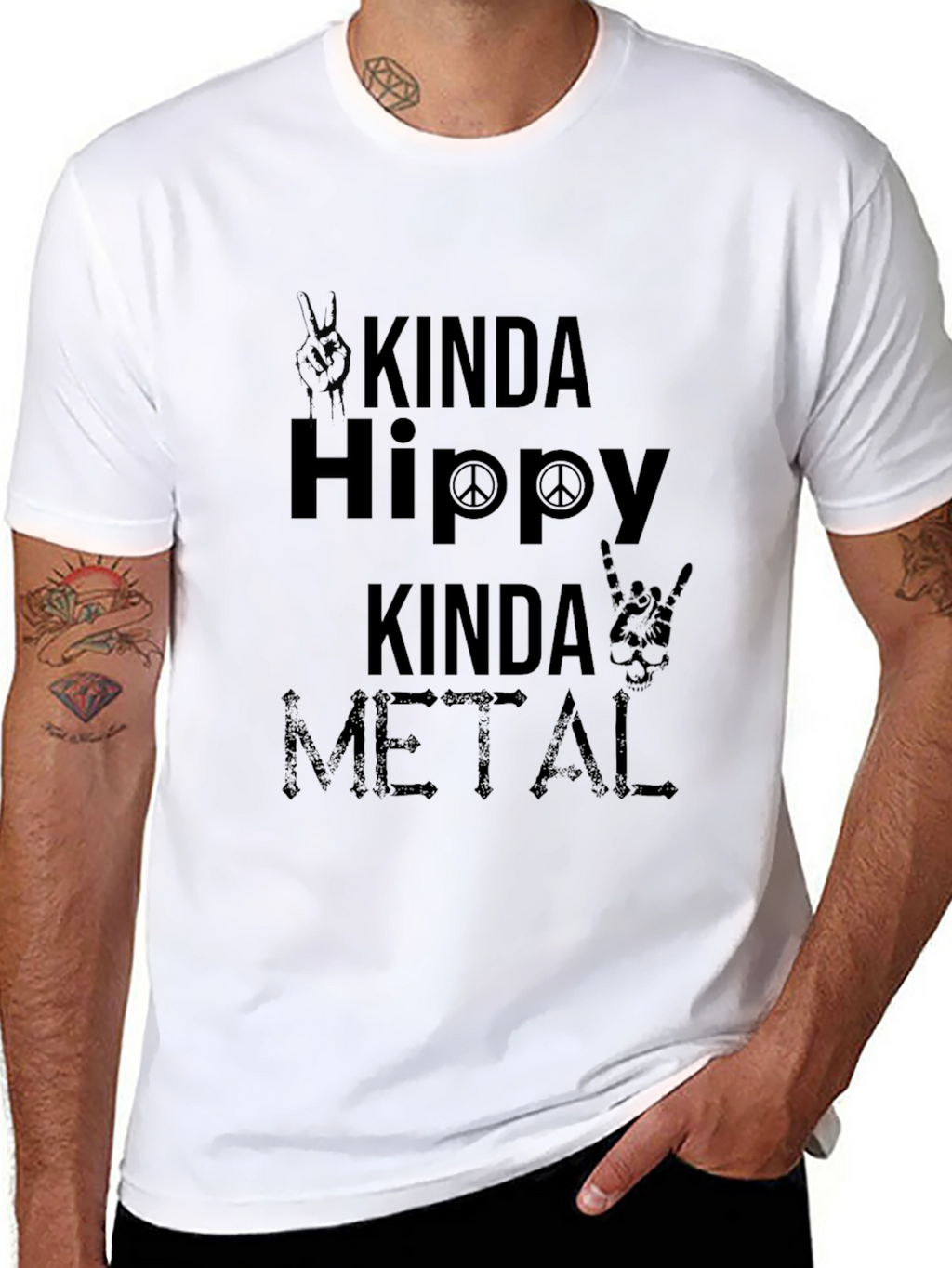 Kinda Hippy Kinda Metal Black T-Shirt