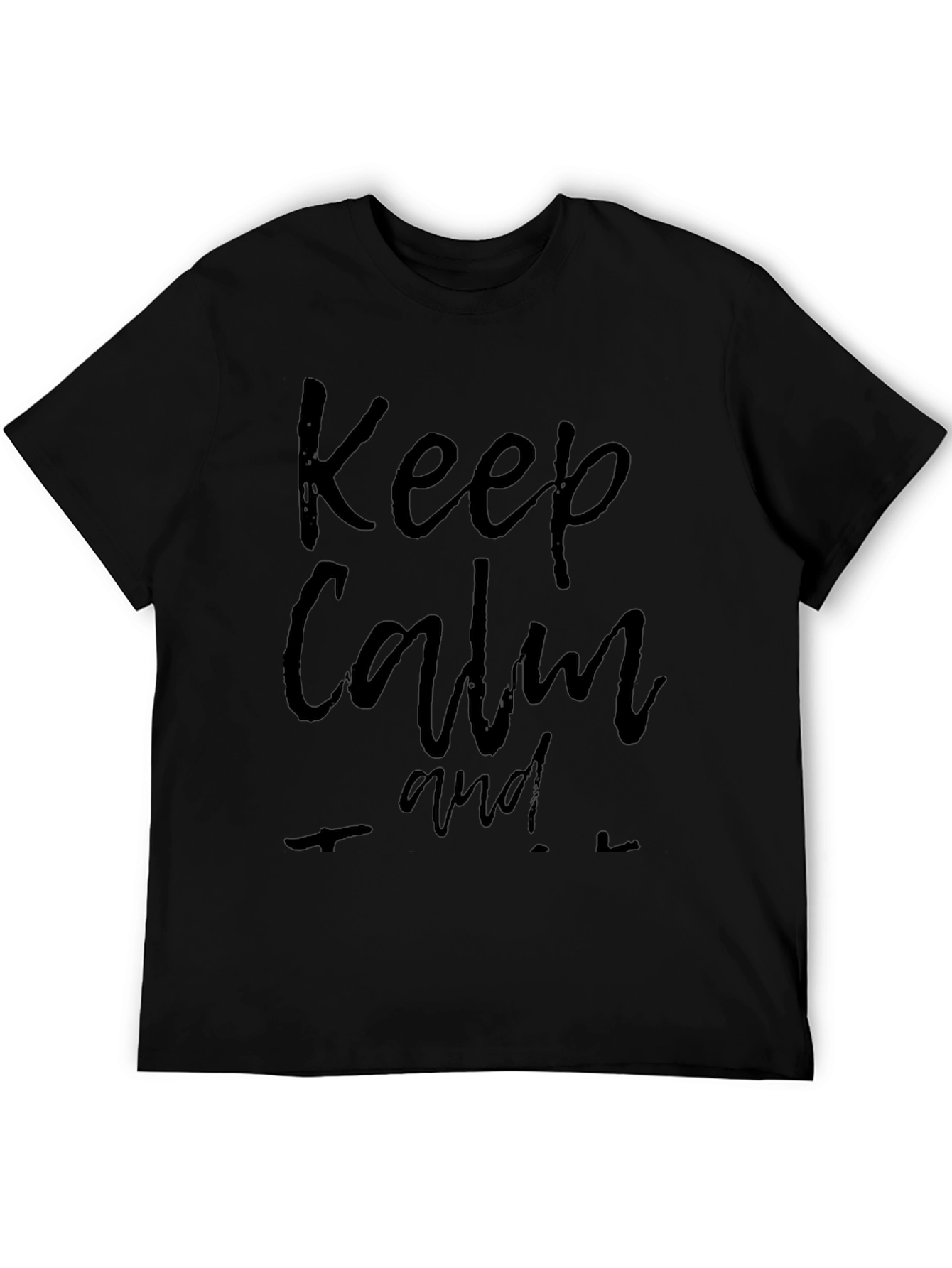 Keep Calm Black Graphic T-Shirt