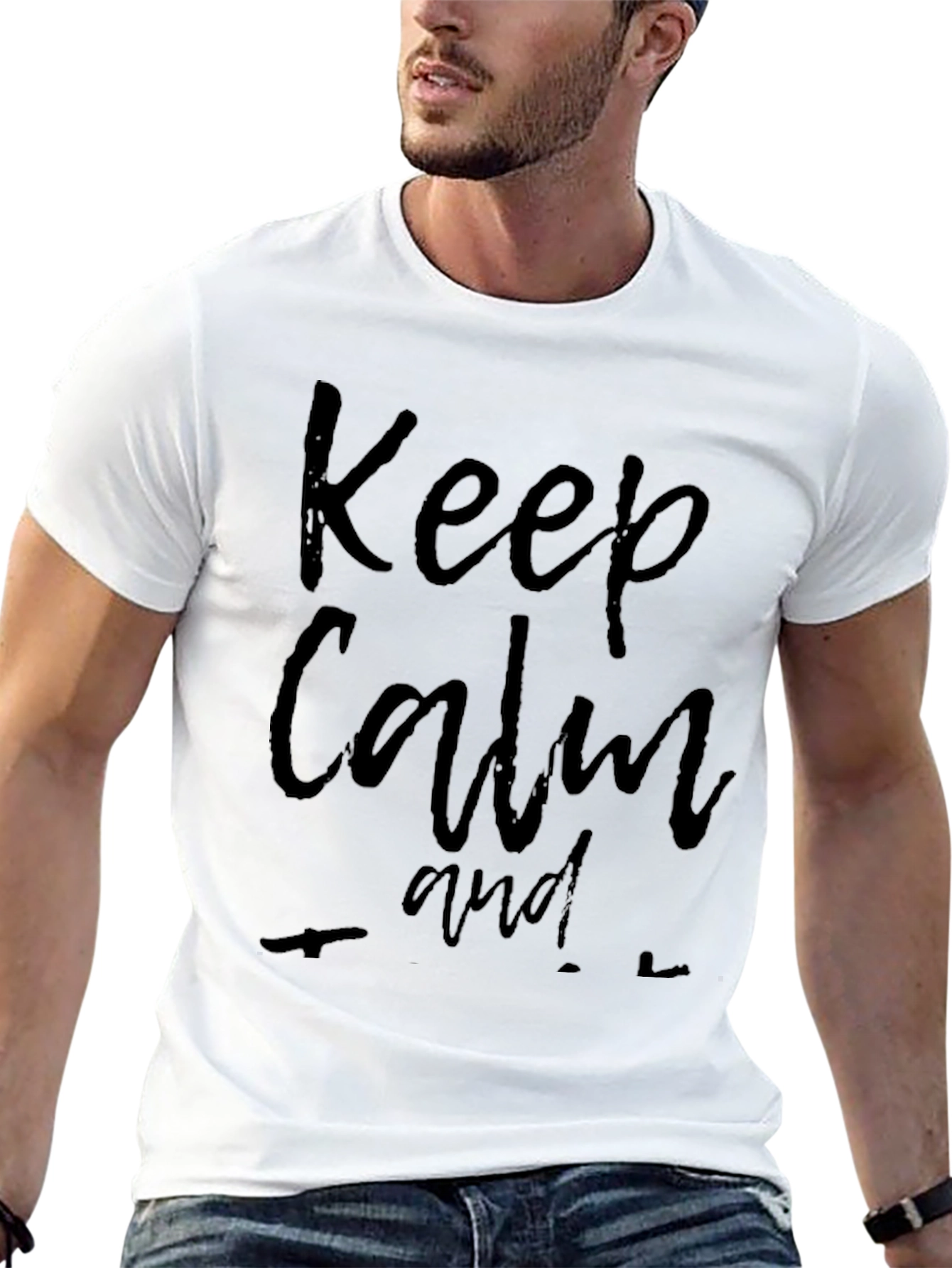 Keep Calm Black Graphic T-Shirt