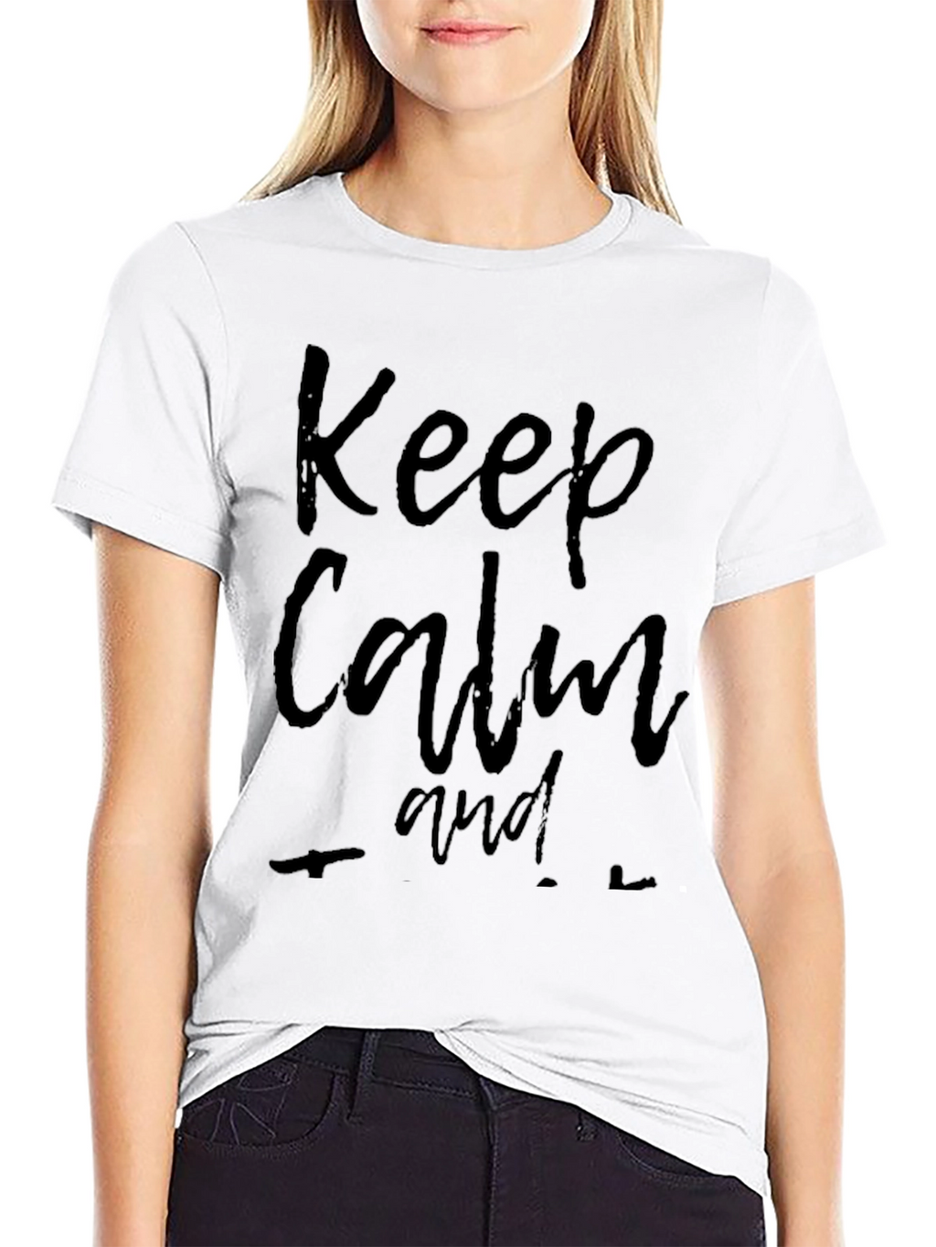 Keep Calm Black Graphic T-Shirt