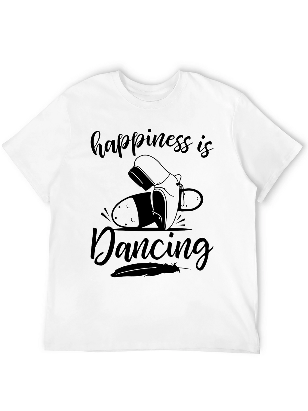 Happiness is Dancing Black Graphic Tee