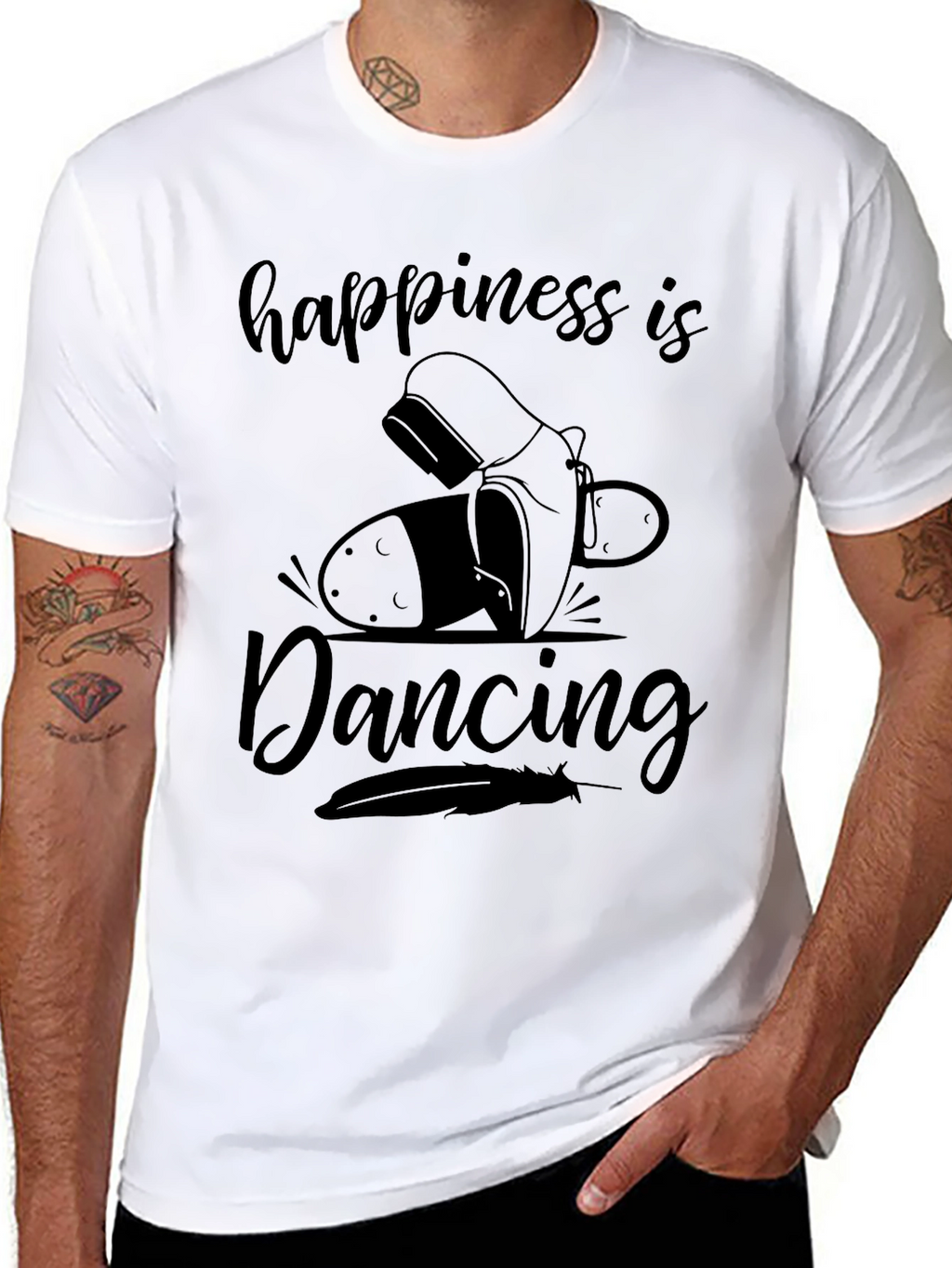 Happiness is Dancing Black Graphic Tee