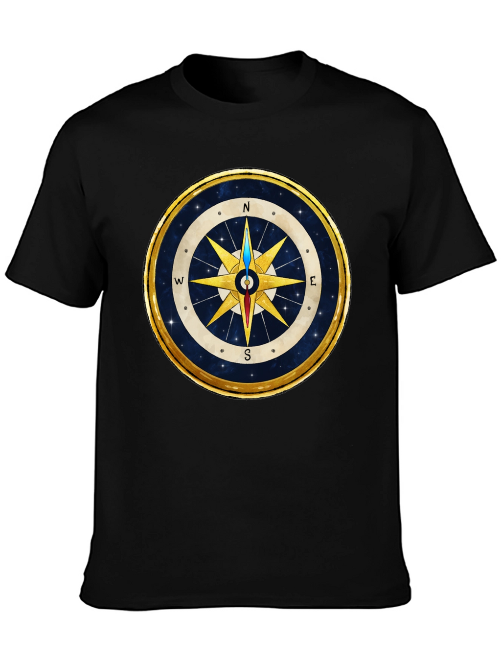 Compass Rose Graphic T-Shirt - Stylish Nautical Design