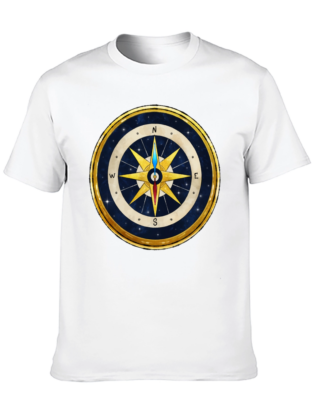 Compass Rose Graphic T-Shirt - Stylish Nautical Design