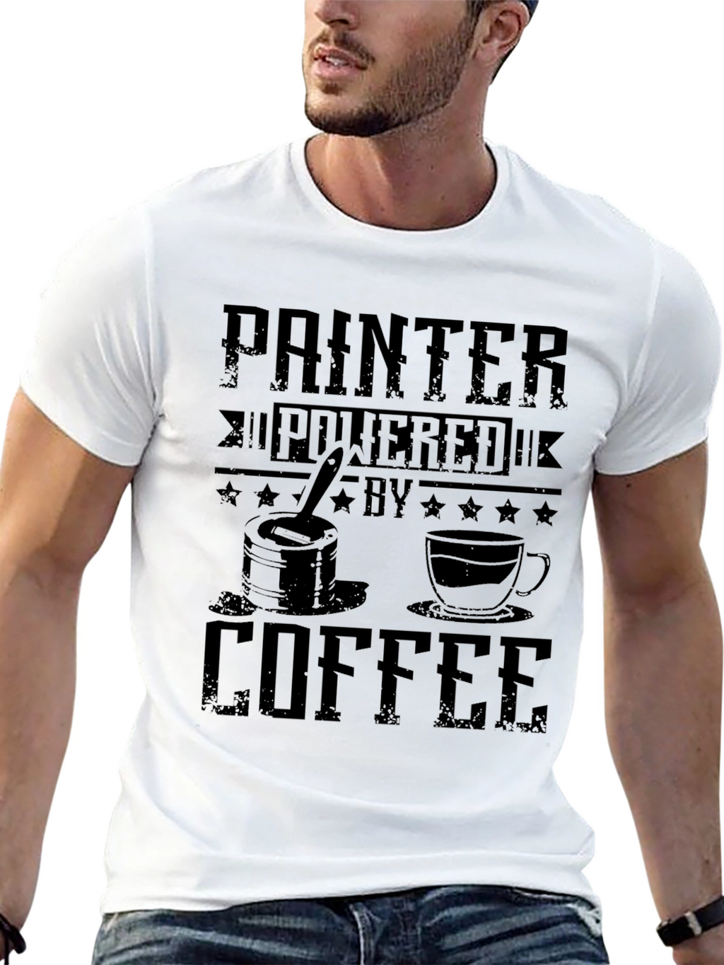 Painter Powered by Coffee Graphic T-Shirt