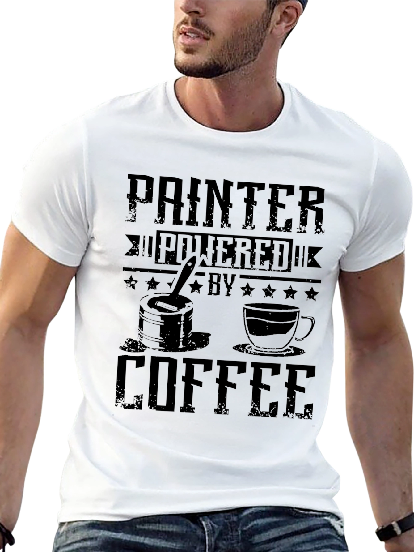 Painter Powered by Coffee Graphic T-Shirt
