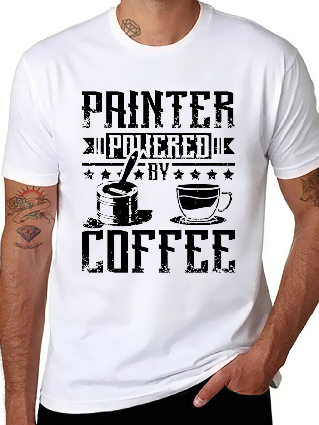 Painter Powered by Coffee Graphic T-Shirt