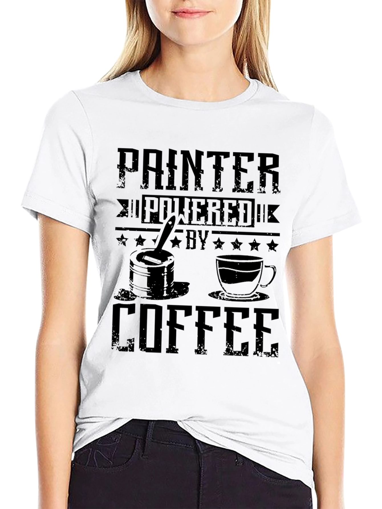 Painter Powered by Coffee Graphic T-Shirt