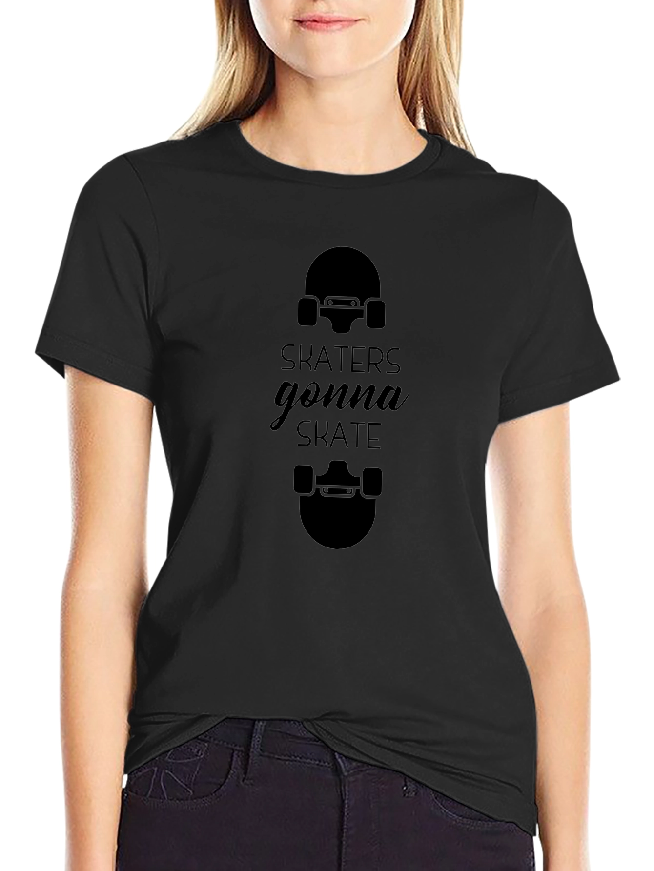 Skaters Gonna Skate Black Graphic Tee