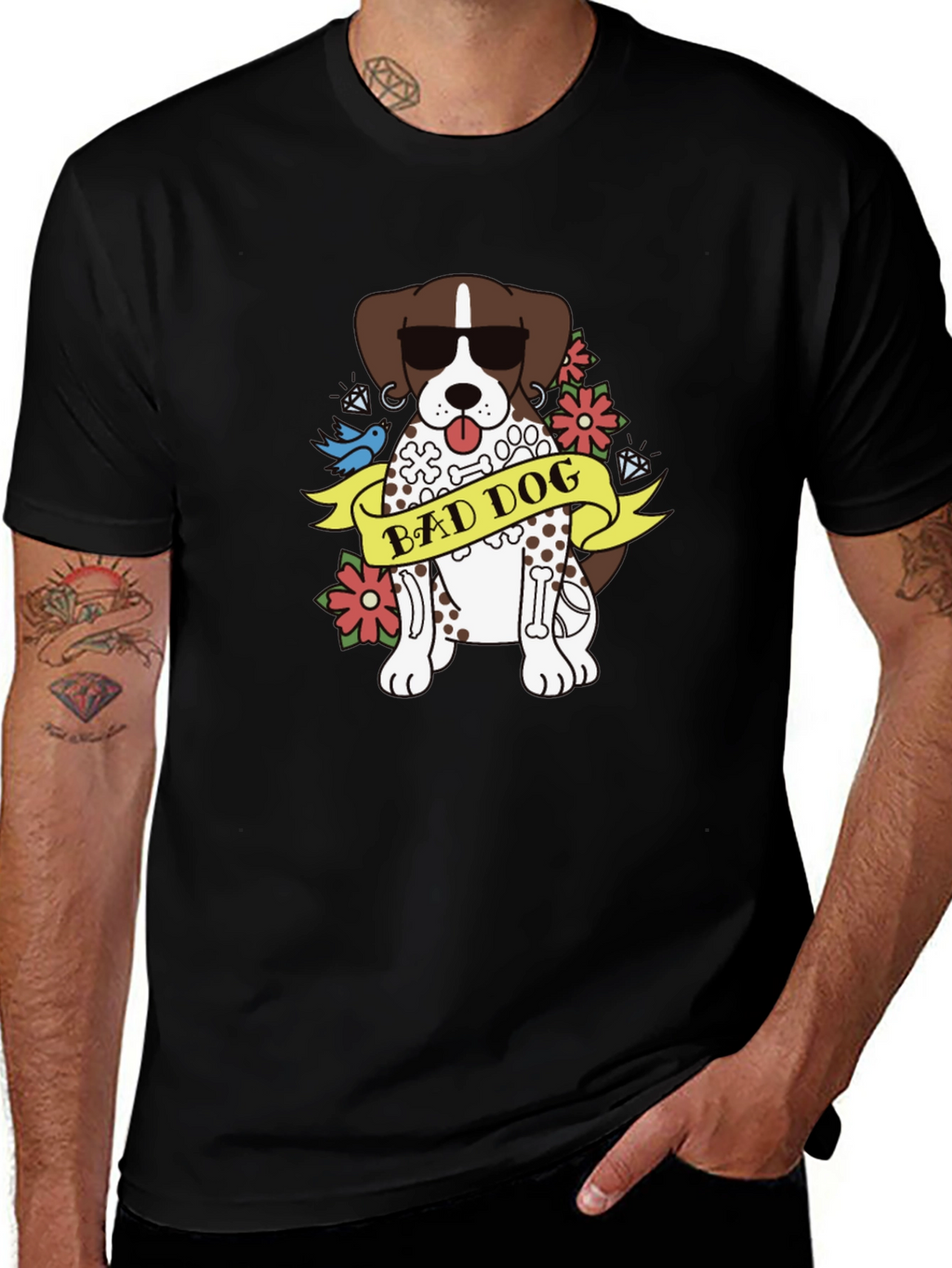 Bad Dog Graphic Tee - Unisex Black T-Shirt