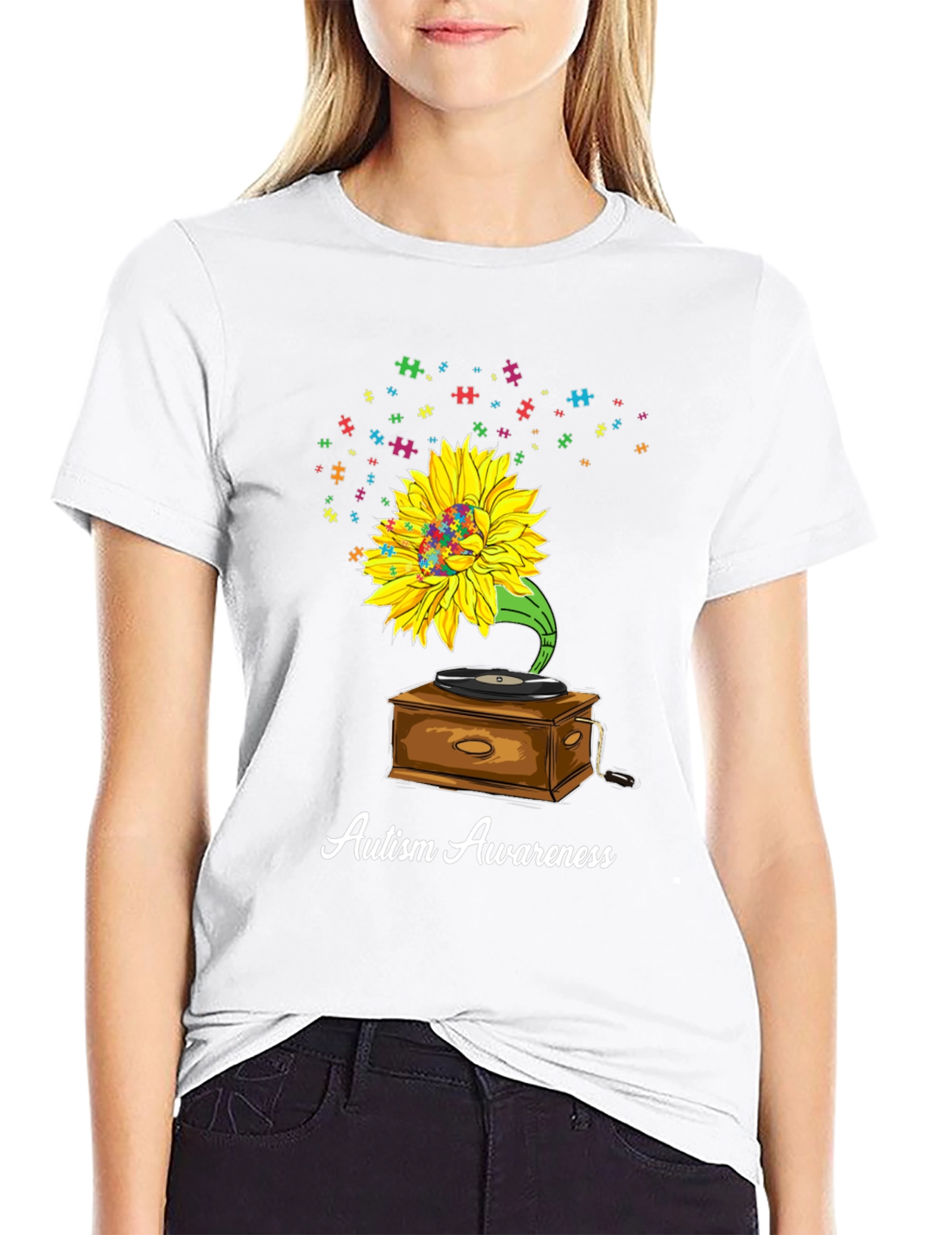 Autism Awareness Sunflower Graphic Tee
