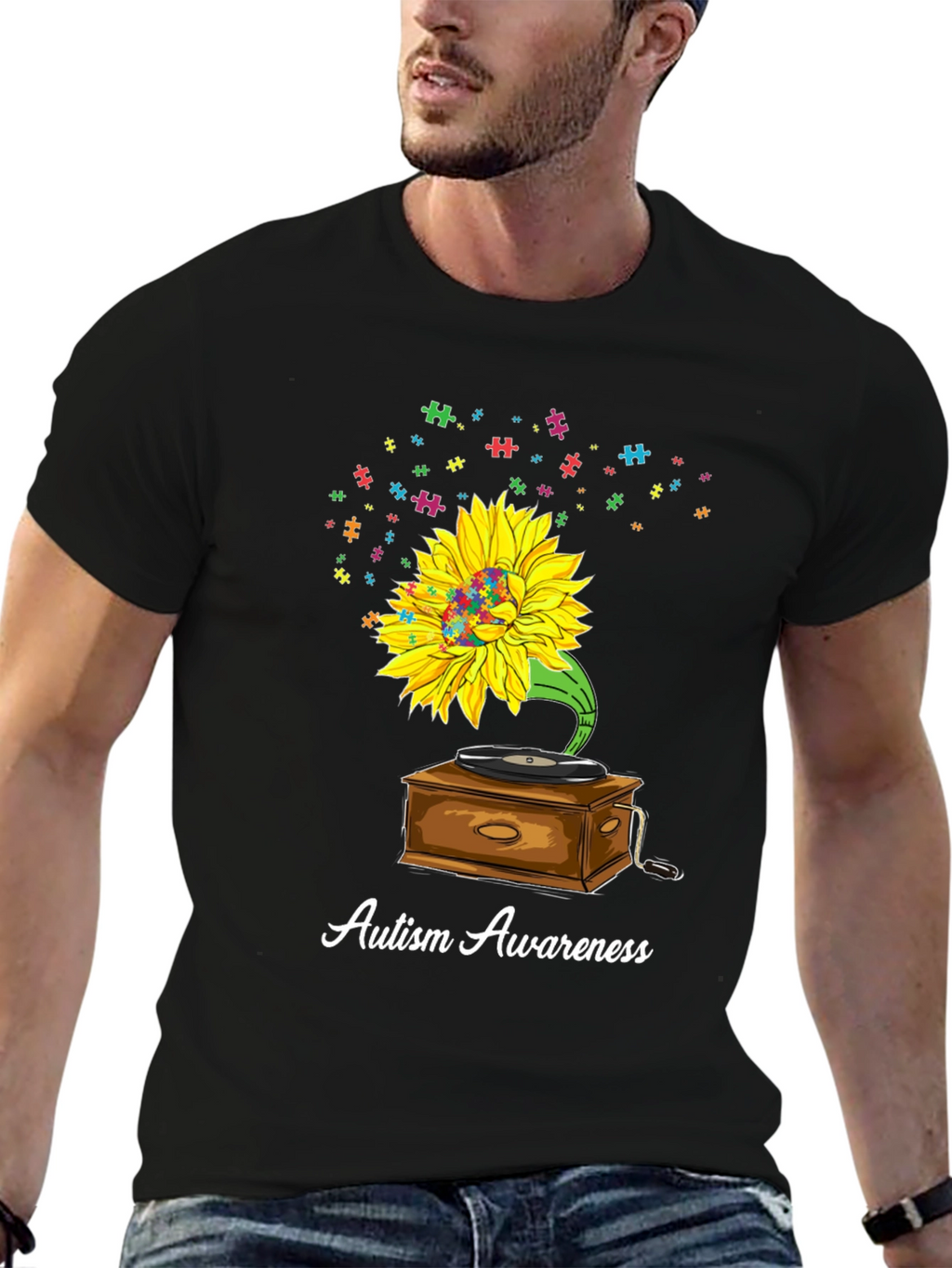 Autism Awareness Sunflower Graphic Tee