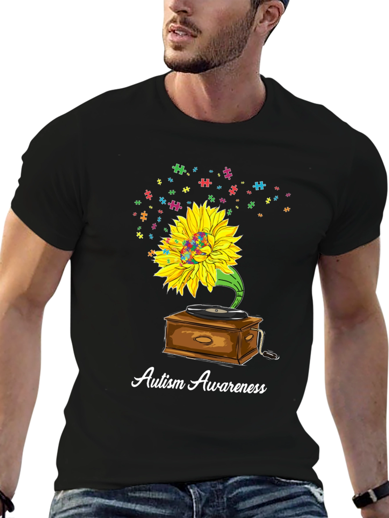 Autism Awareness Sunflower Graphic Tee