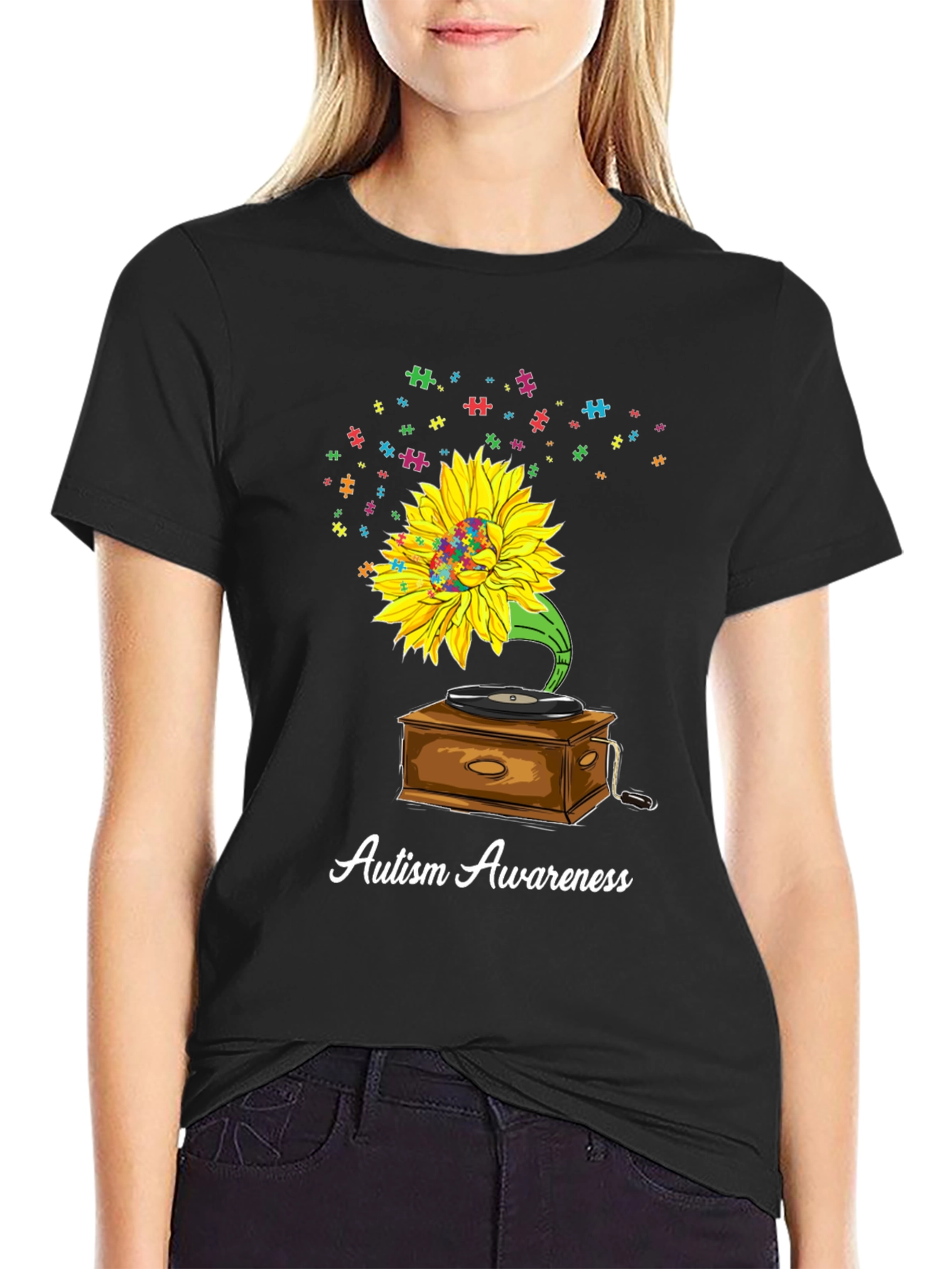 Autism Awareness Sunflower Graphic Tee