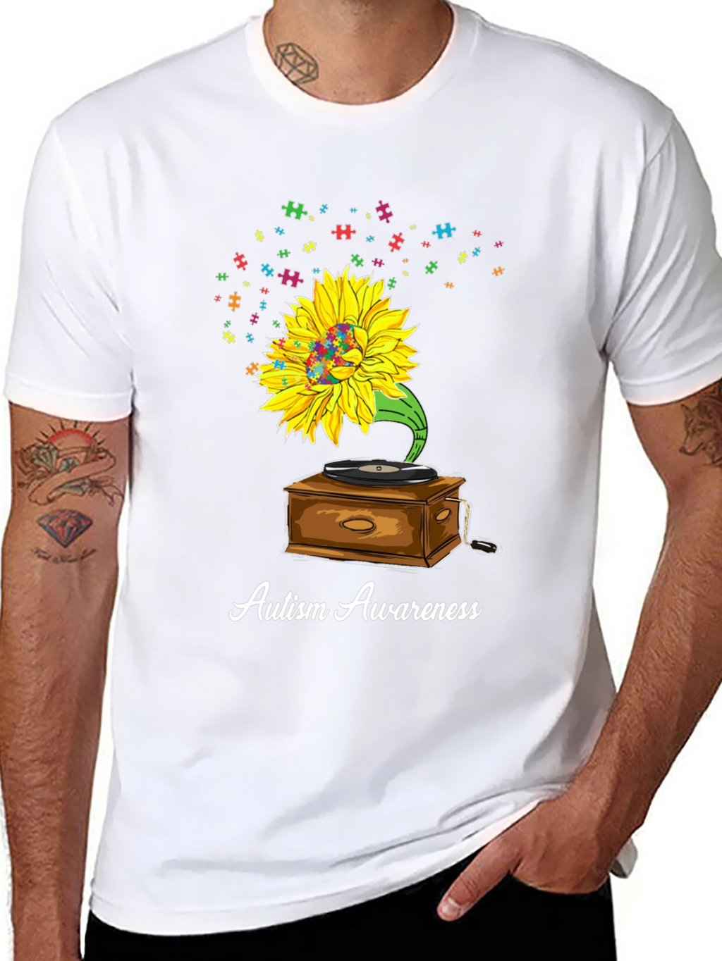 Autism Awareness Sunflower Graphic Tee