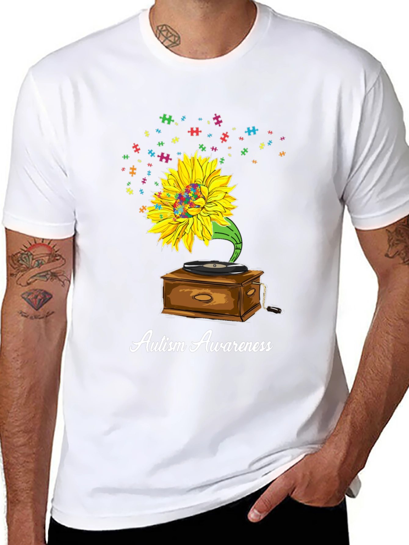Autism Awareness Sunflower Graphic Tee