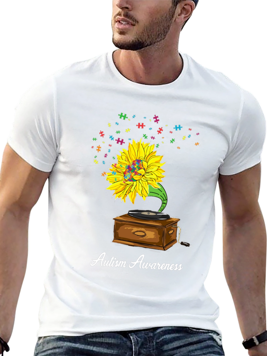 Autism Awareness Sunflower Graphic Tee