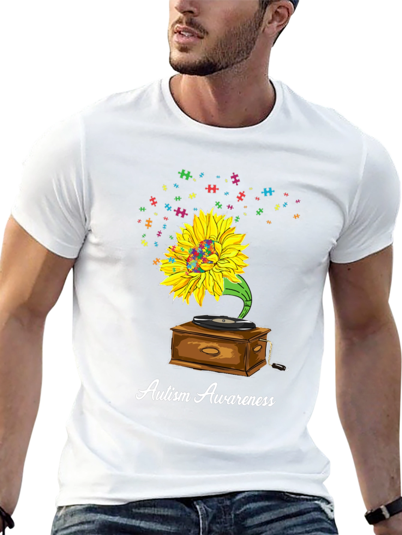 Autism Awareness Sunflower Graphic Tee