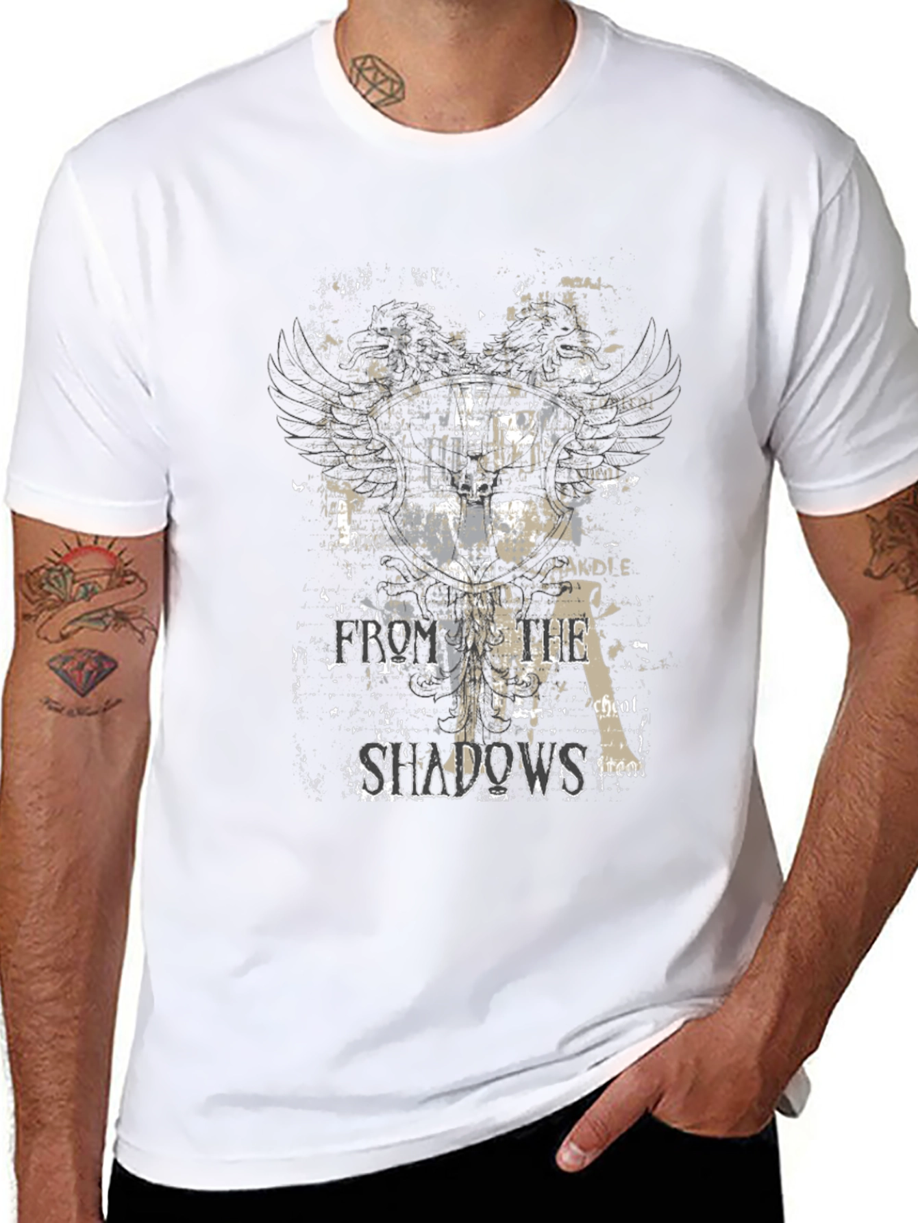 Shadows Graphic Tee - Cool Black T-Shirt