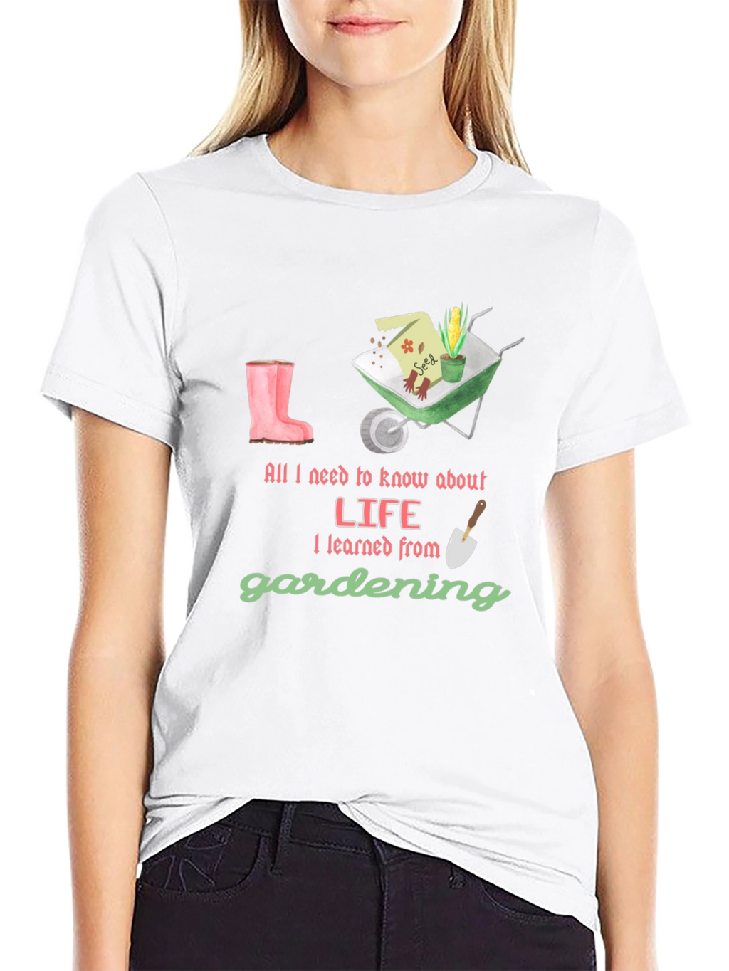 Gardening Life T-Shirt - Black Cotton Tee