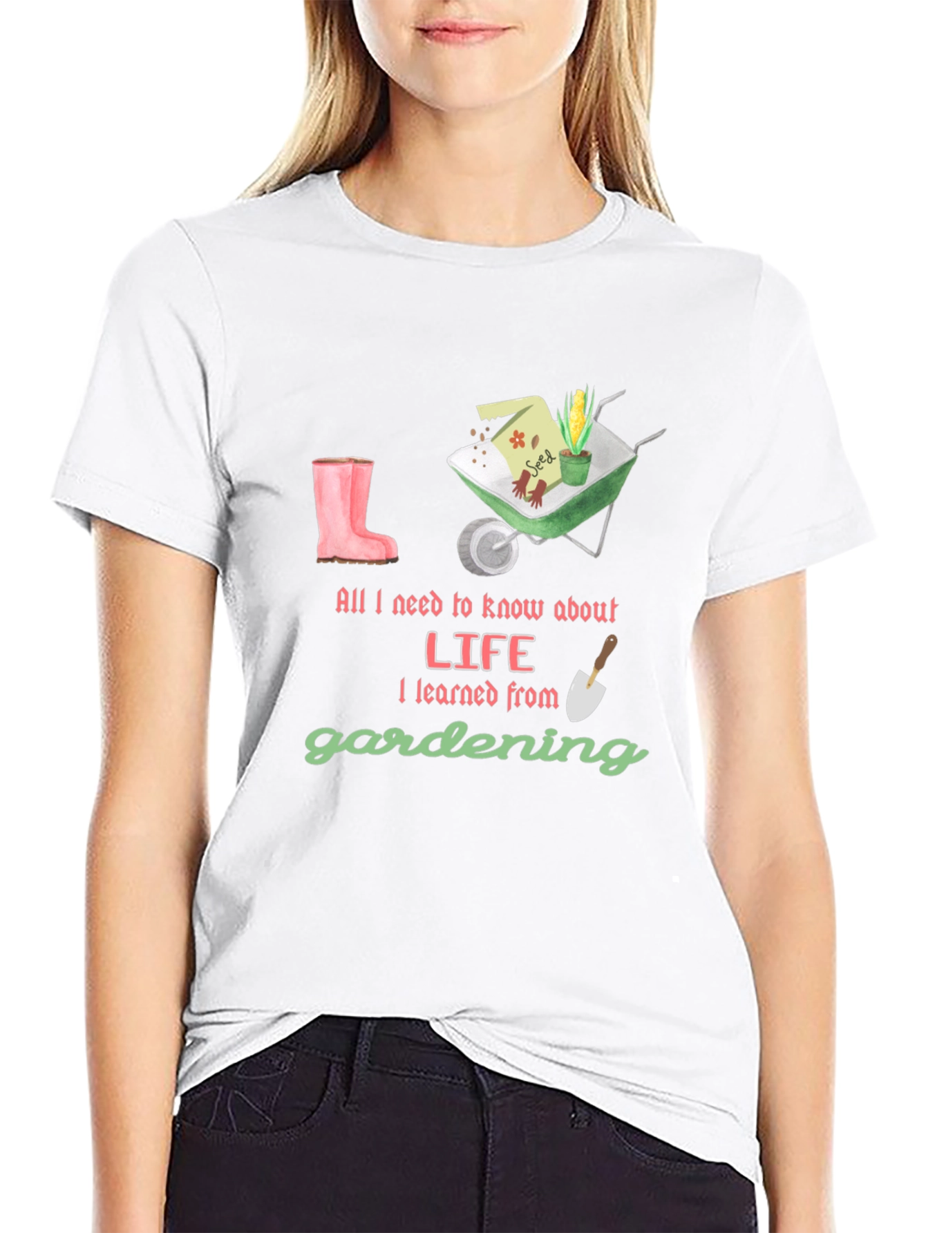 Gardening Life T-Shirt - Black Cotton Tee