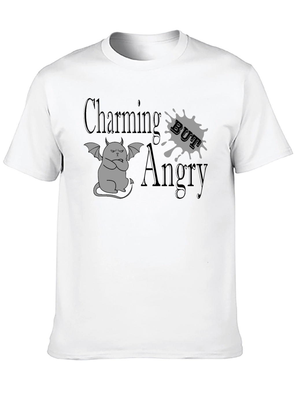 Charming But Angry Cat Graphic T-Shirt