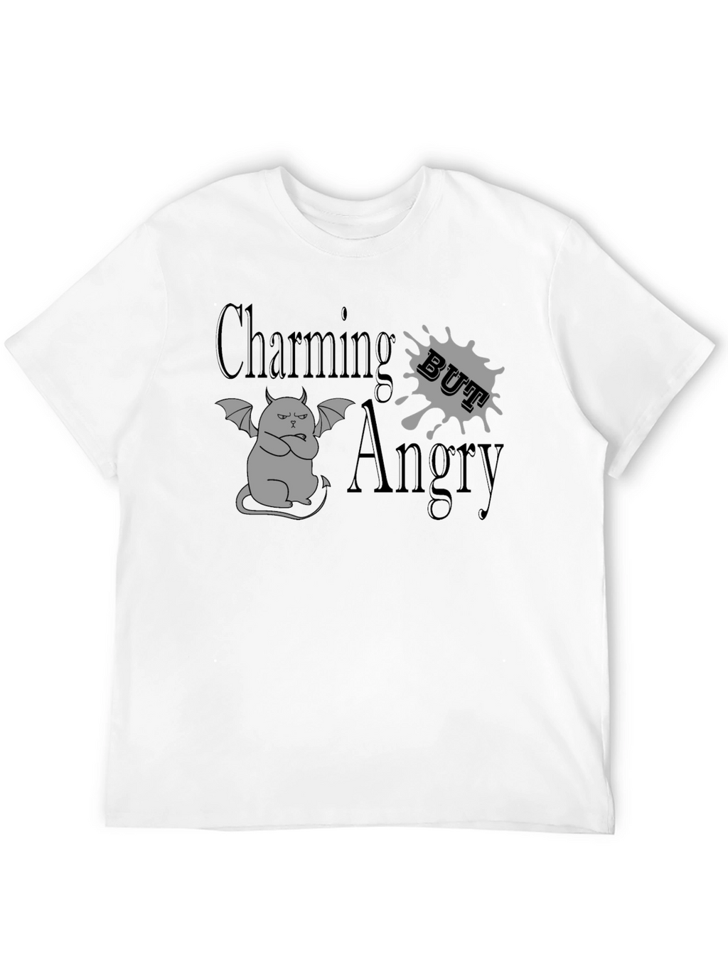 Charming But Angry Cat Graphic T-Shirt