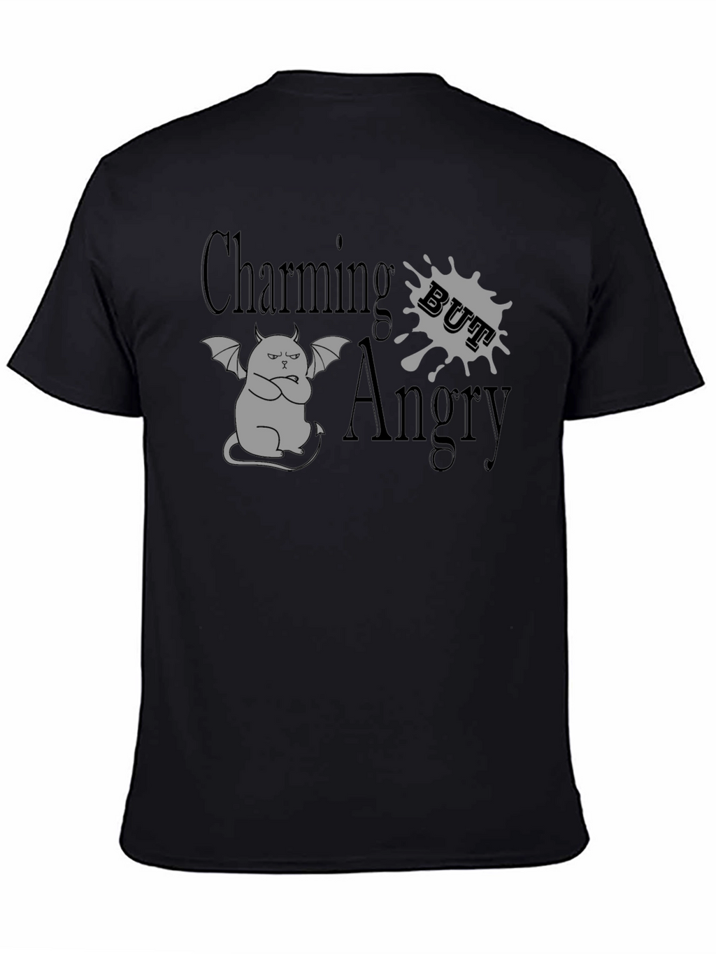 Charming But Angry Cat Graphic T-Shirt
