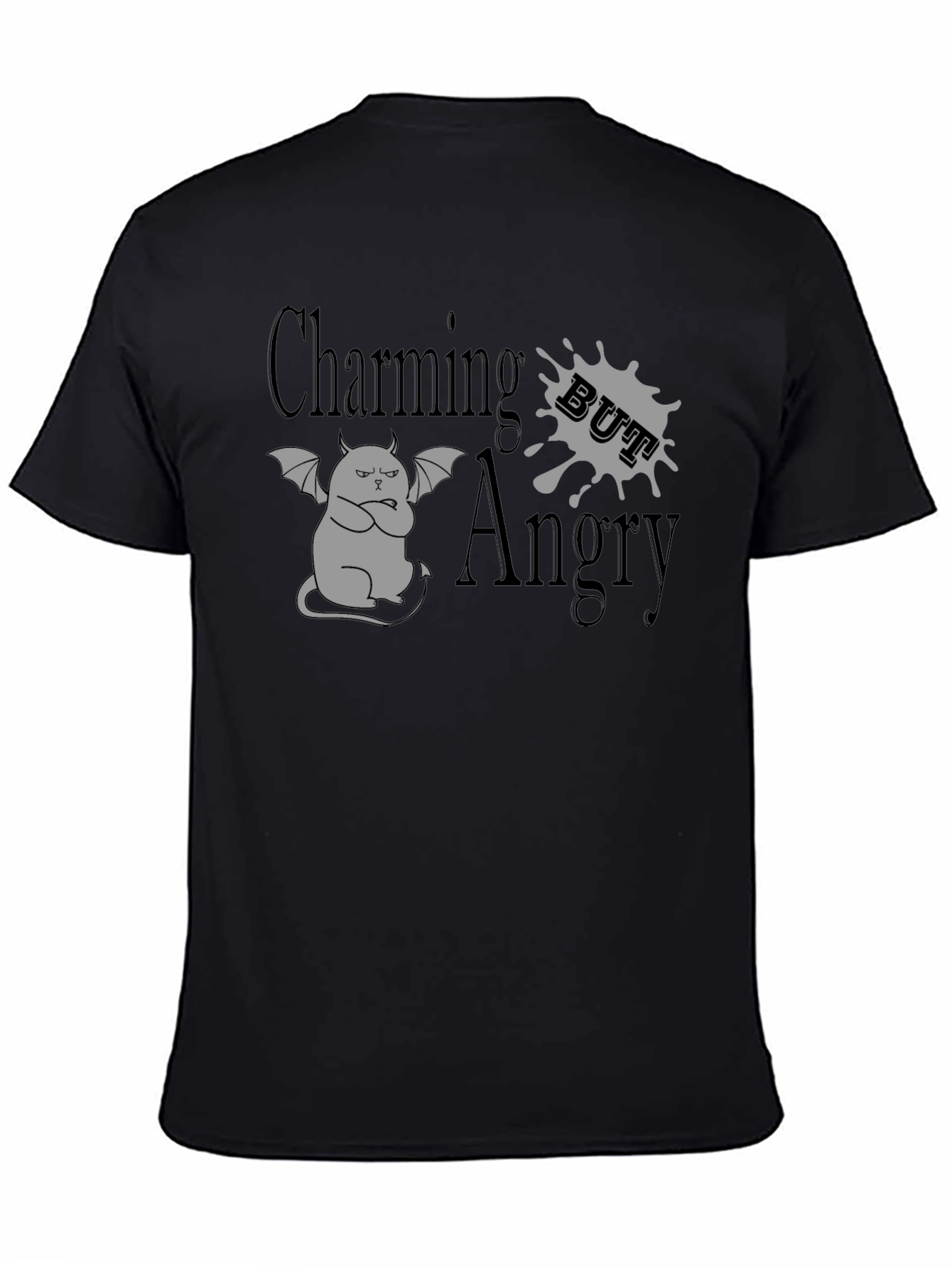 Charming But Angry Cat Graphic T-Shirt