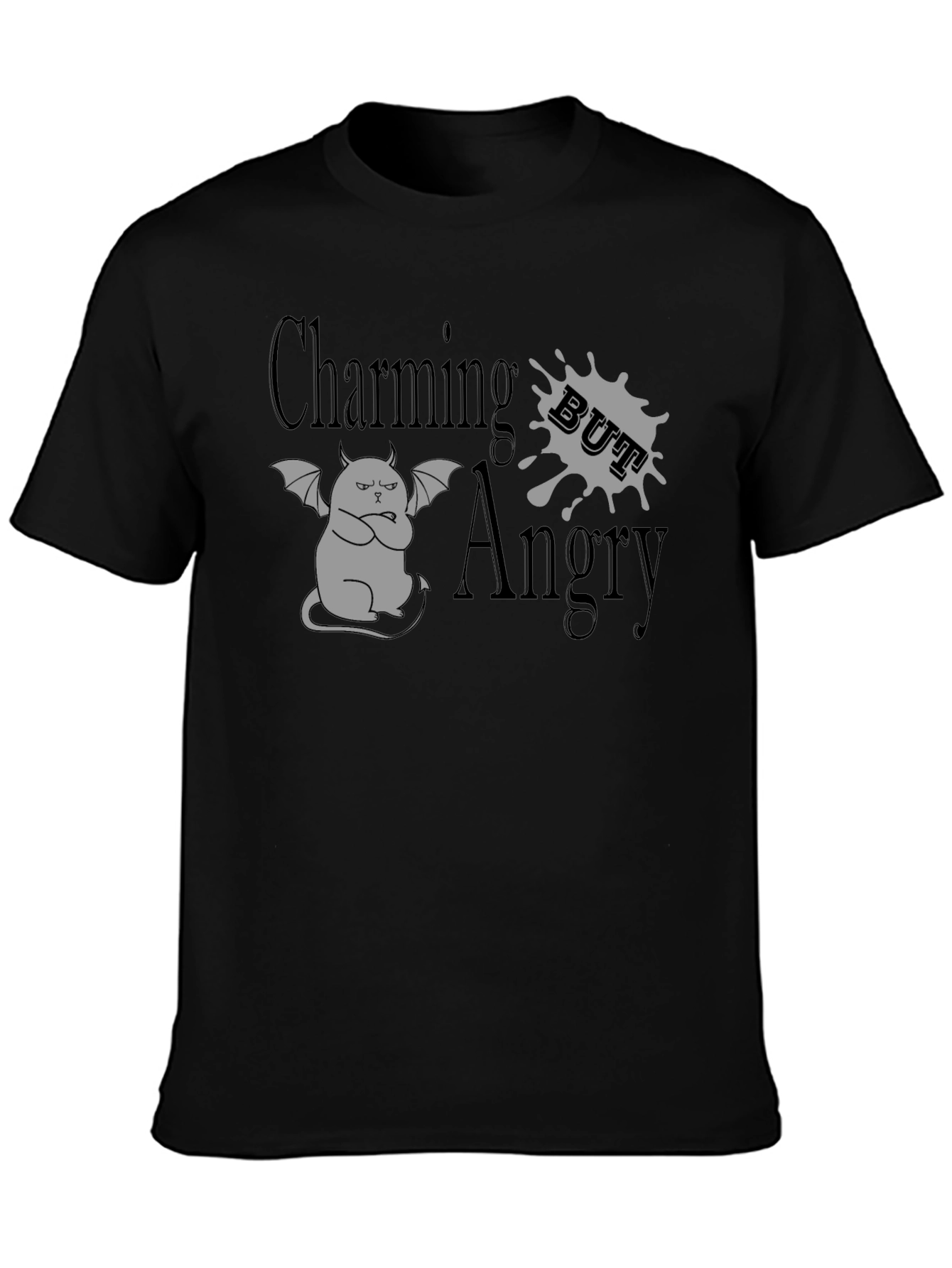 Charming But Angry Cat Graphic T-Shirt