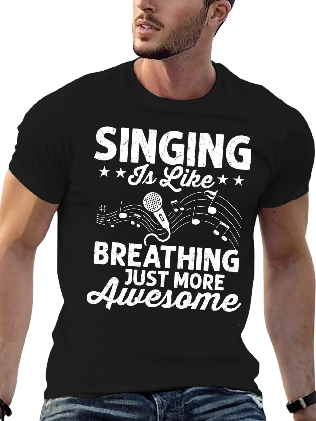Singing is Like Breathing Awesome Black T-Shirt