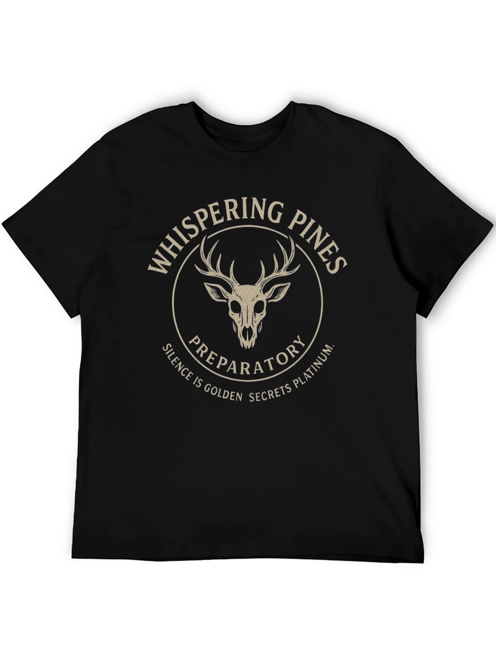 Whispering Pines Deer Skull Black T-Shirt