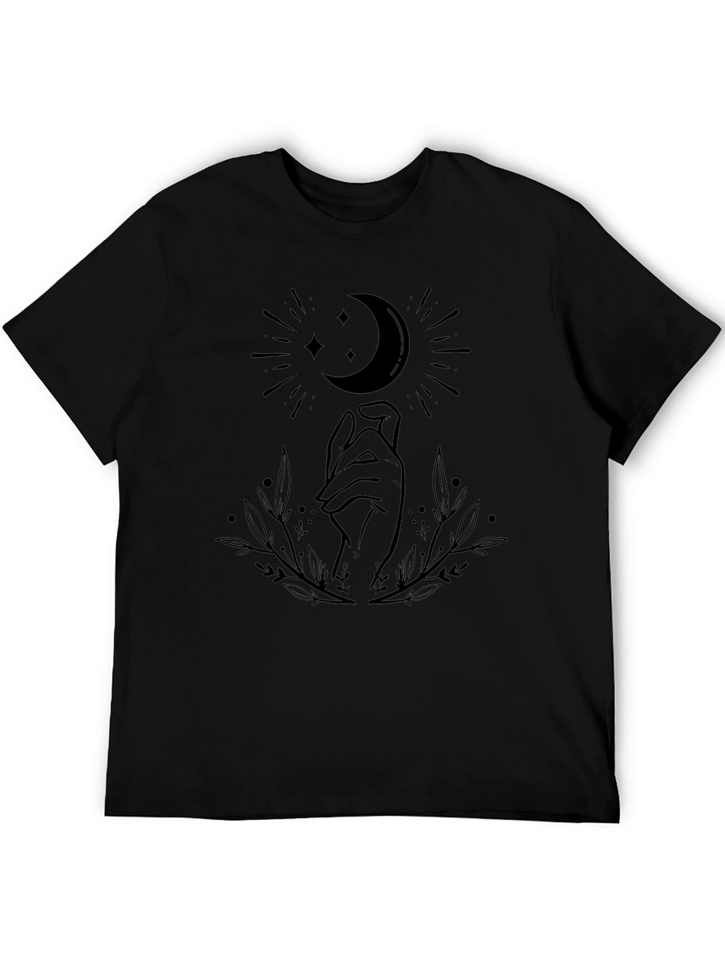 Mystic Moon Hand Graphic Tee - Black Unisex T-Shirt
