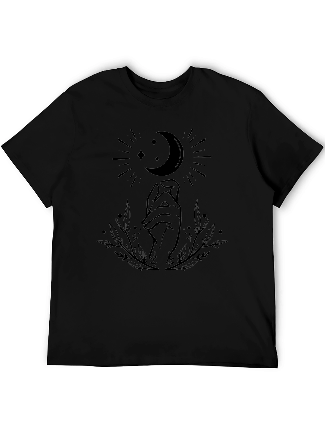 Mystic Moon Hand Graphic Tee - Black Unisex T-Shirt